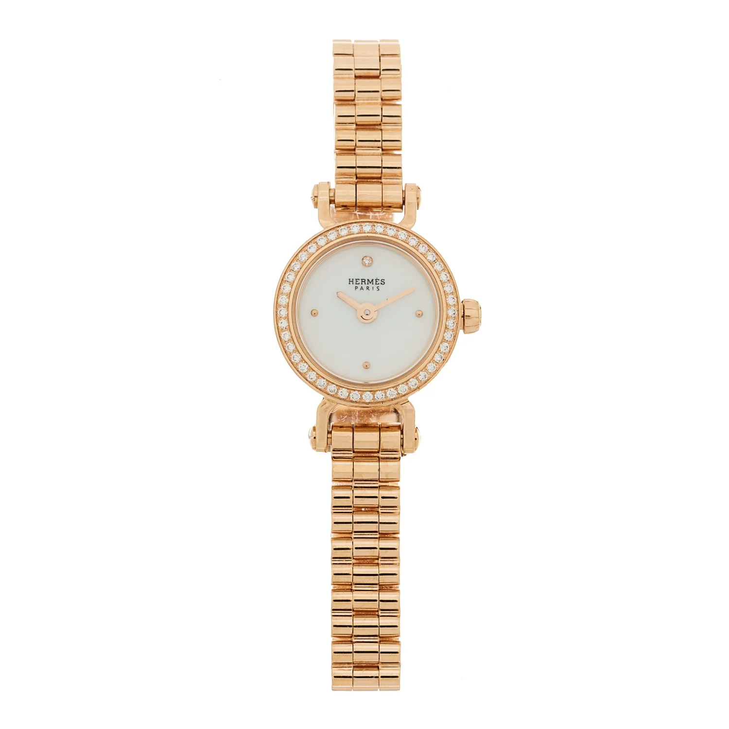 18K Rose Gold Diamond Bezel 16mm Faubourg Quartz Watch