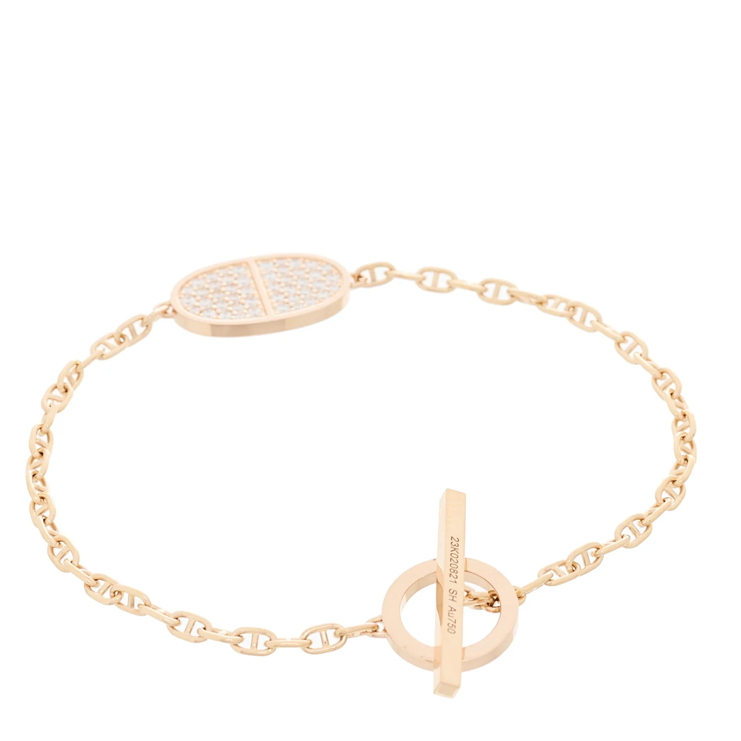 18K Rose Gold Diamond Chaine d'Ancre Verso Bracelet SH - Image 3