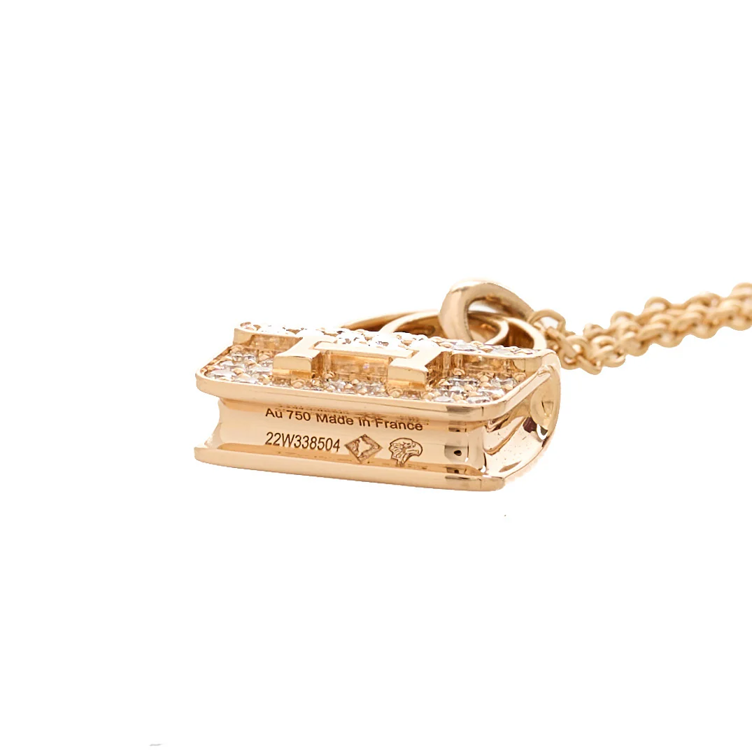 18K Rose Gold Diamond Constance Amulettes Pendant Necklace - Image 6