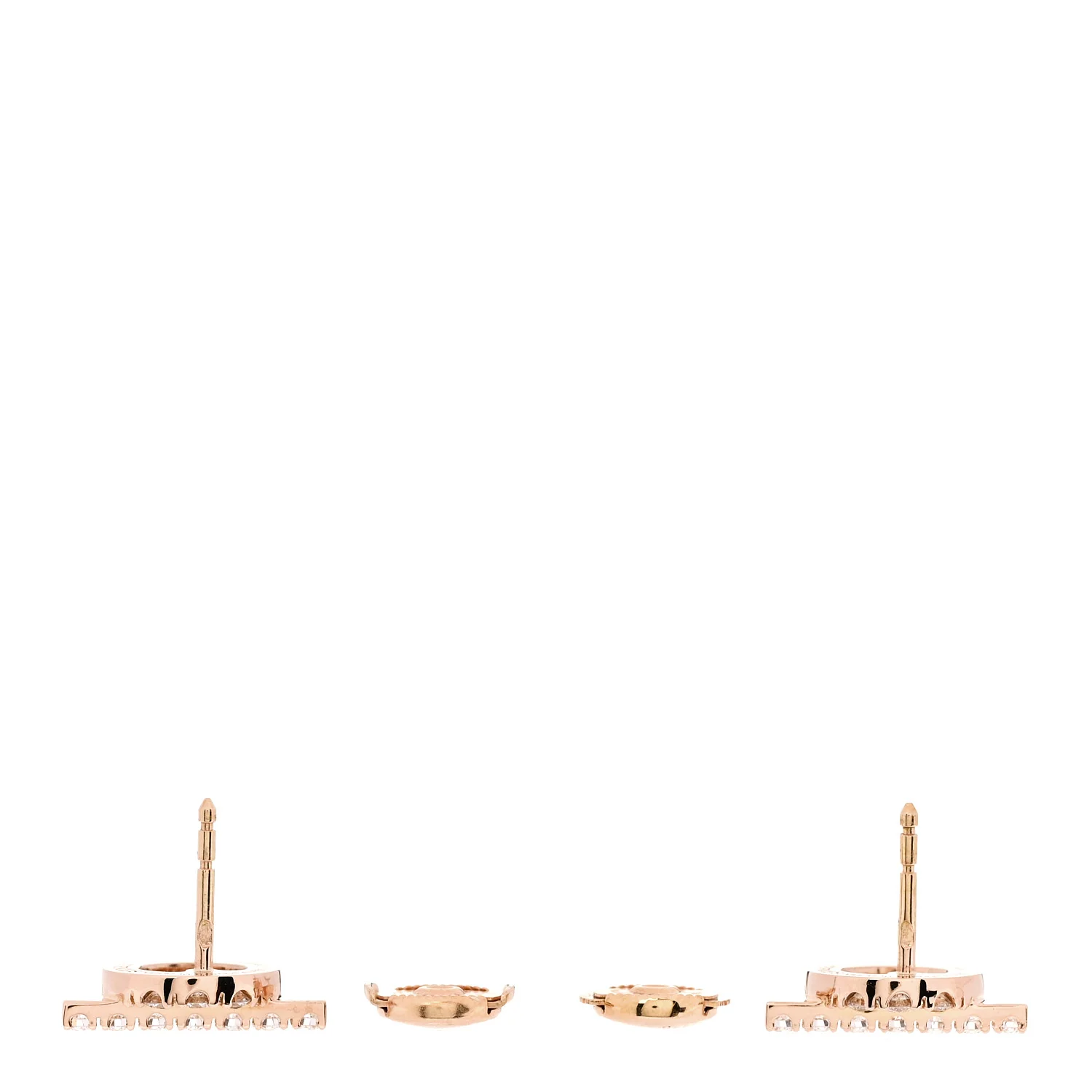 18K Rose Gold Diamond Finesse Earrings - Image 3