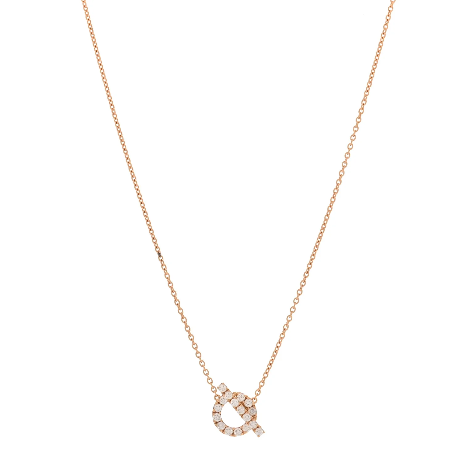 18K Rose Gold Diamond Finesse Pendant Necklace