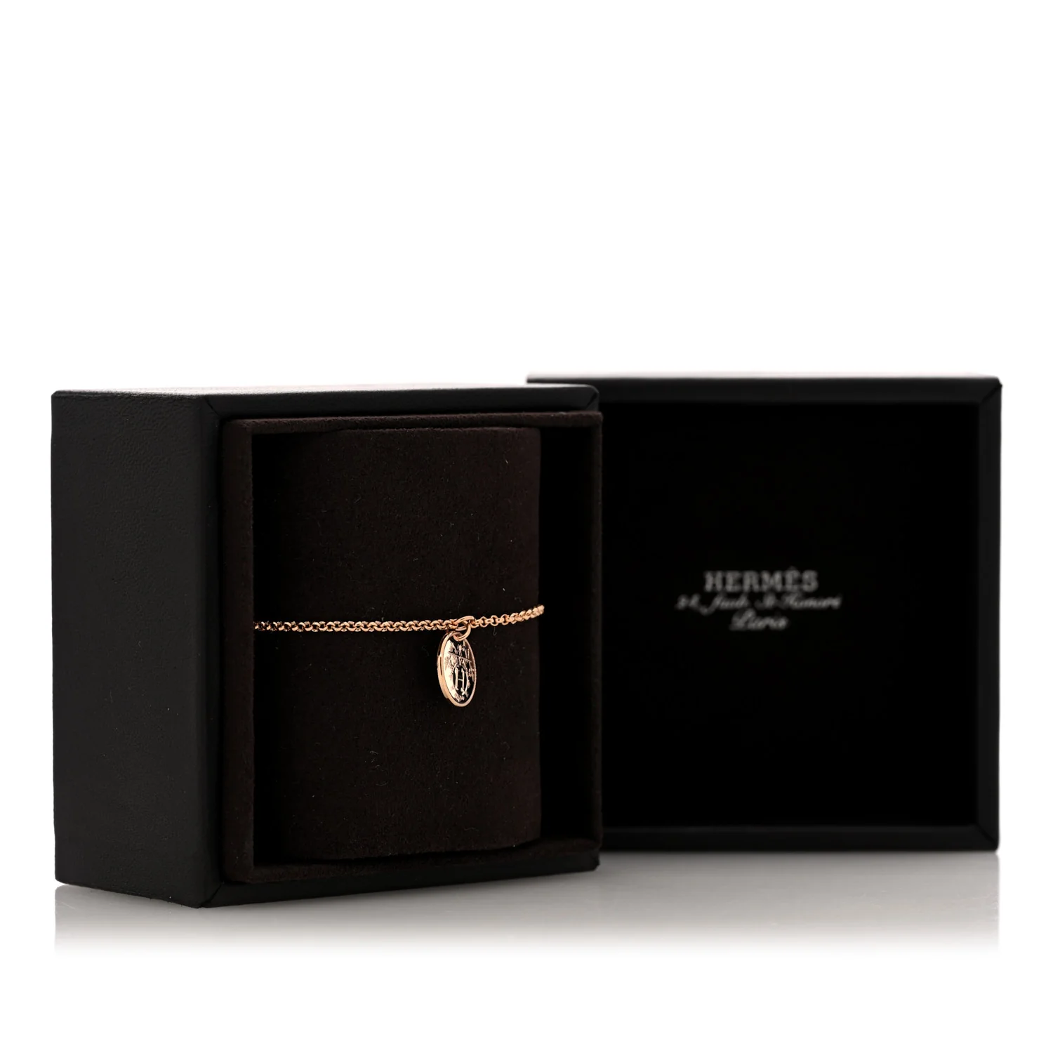 18K Rose Gold Diamond PM Ex-Libris Bracelet SH - Image 5