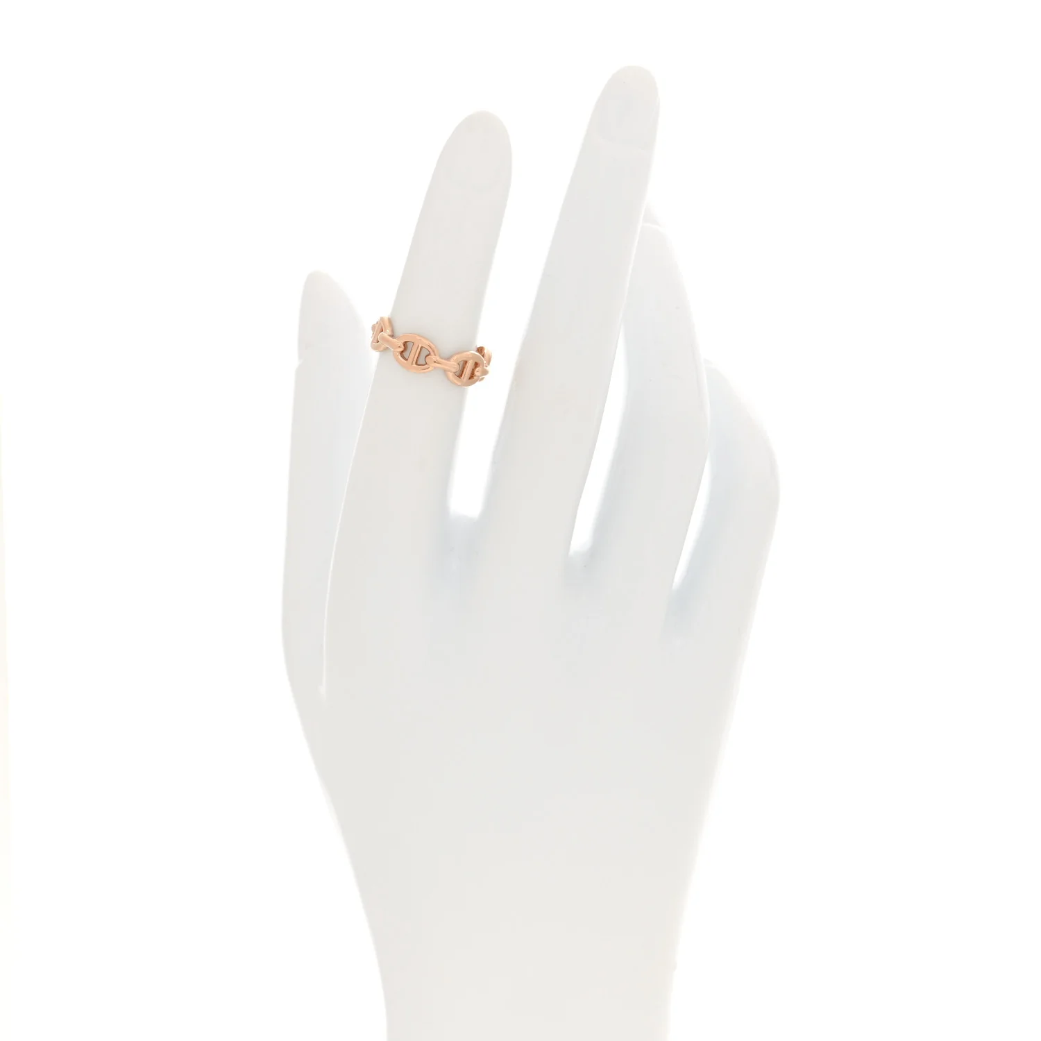 18K Rose Gold PM Chaine d'Ancre Enchainee Ring 48 4.5 - Image 2