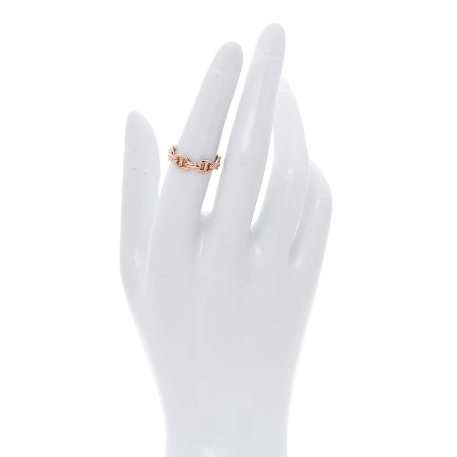 18K Rose Gold PM Chaine d'Ancre Enchainee Ring 52 6 - Image 2