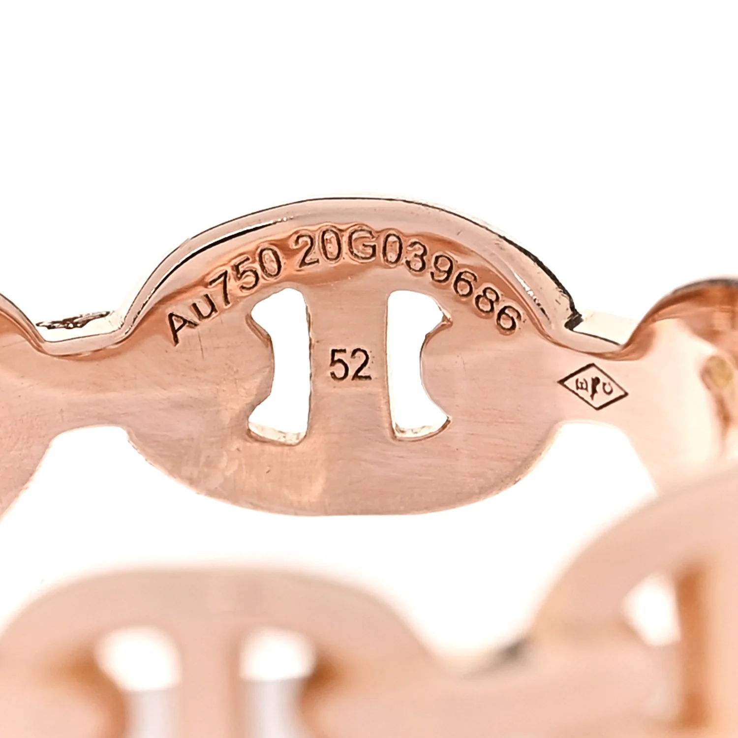 18K Rose Gold PM Chaine d'Ancre Enchainee Ring 52 6 - Image 5