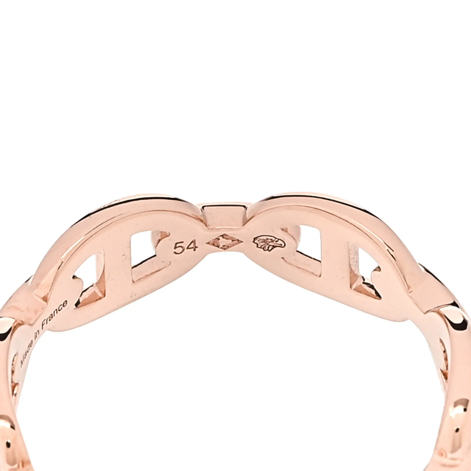 18K Rose Gold PM Chaine d'Ancre Enchainee Ring 54 7 - Image 6