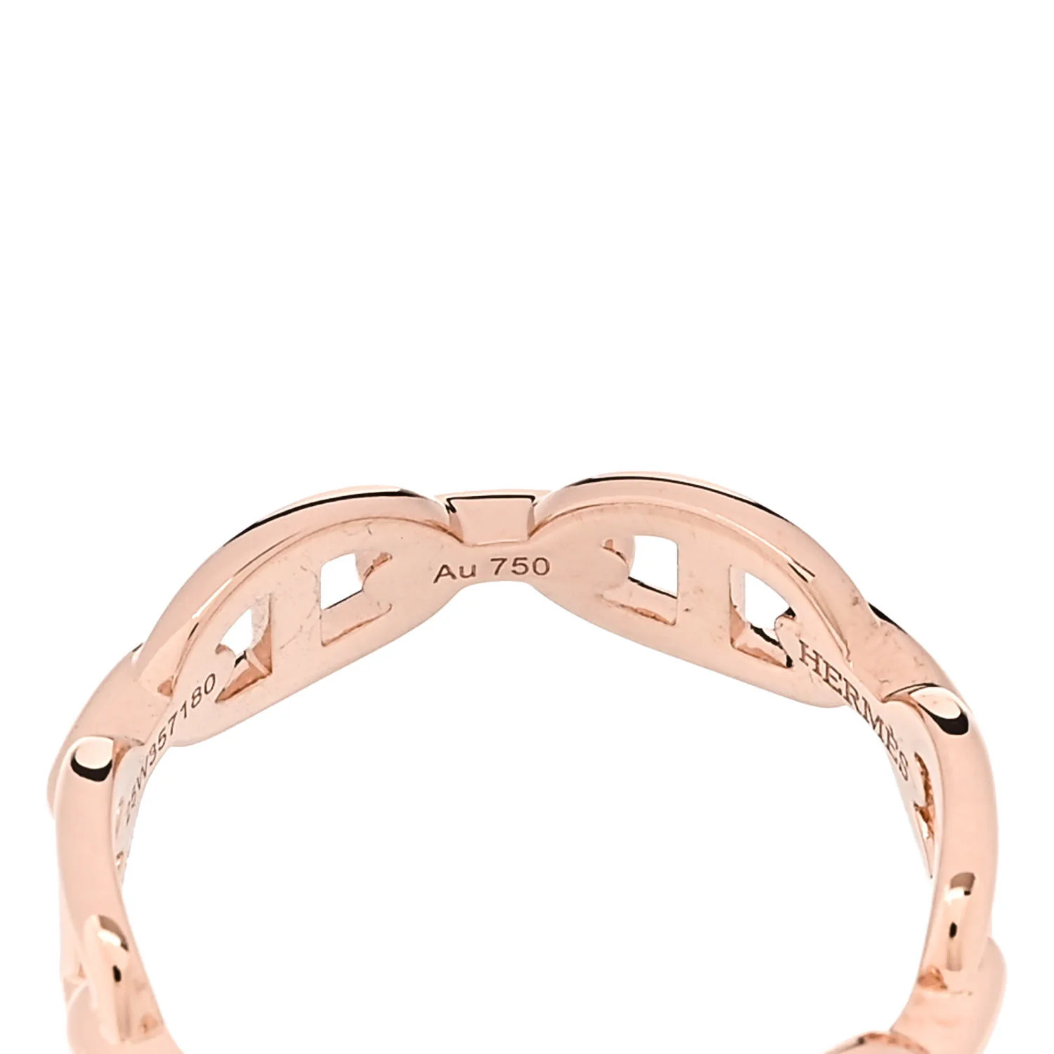 18K Rose Gold PM Chaine d'Ancre Enchainee Ring 54 7 - Image 8