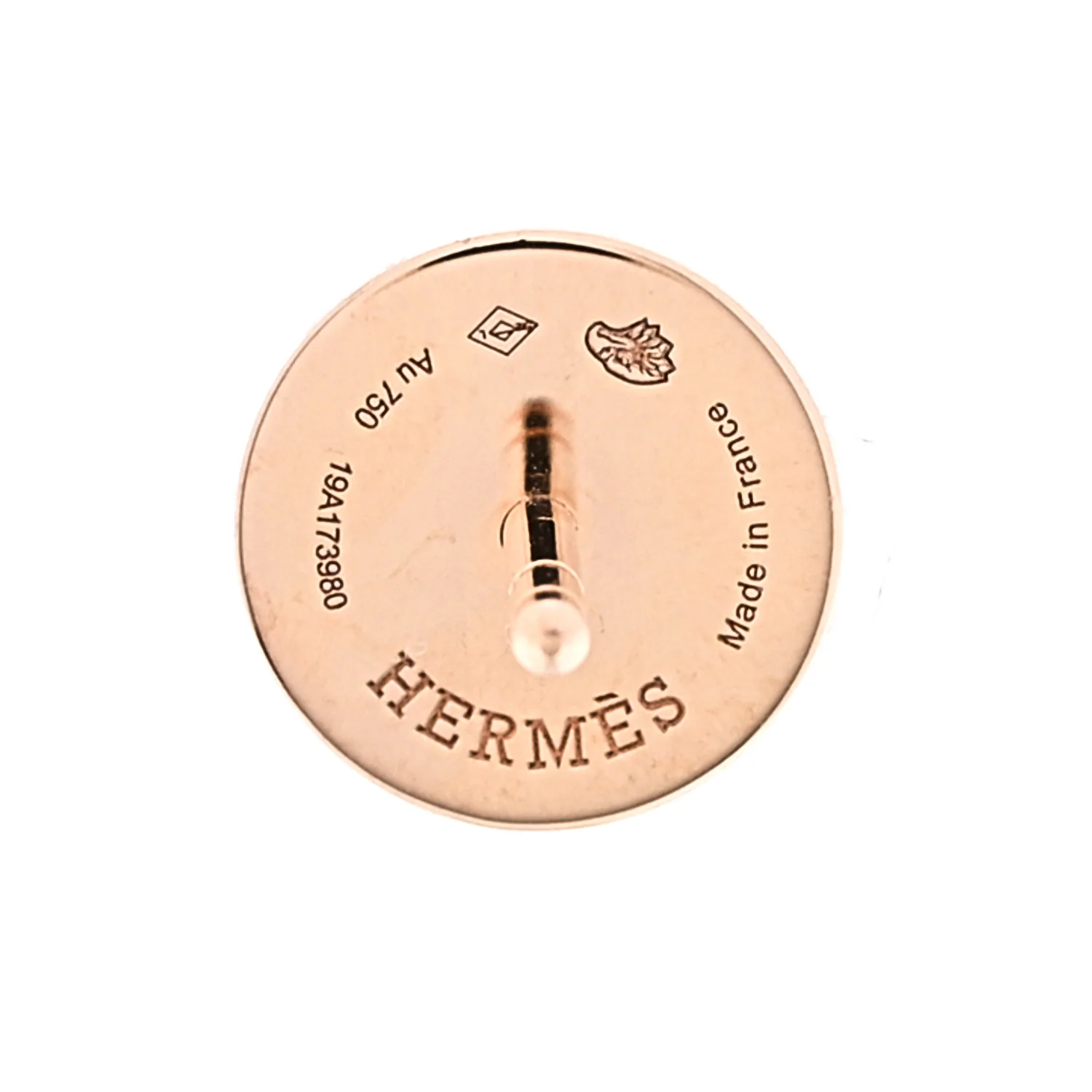 18K Rose Gold TPM Ex-Libris Stud Earrings - Image 4