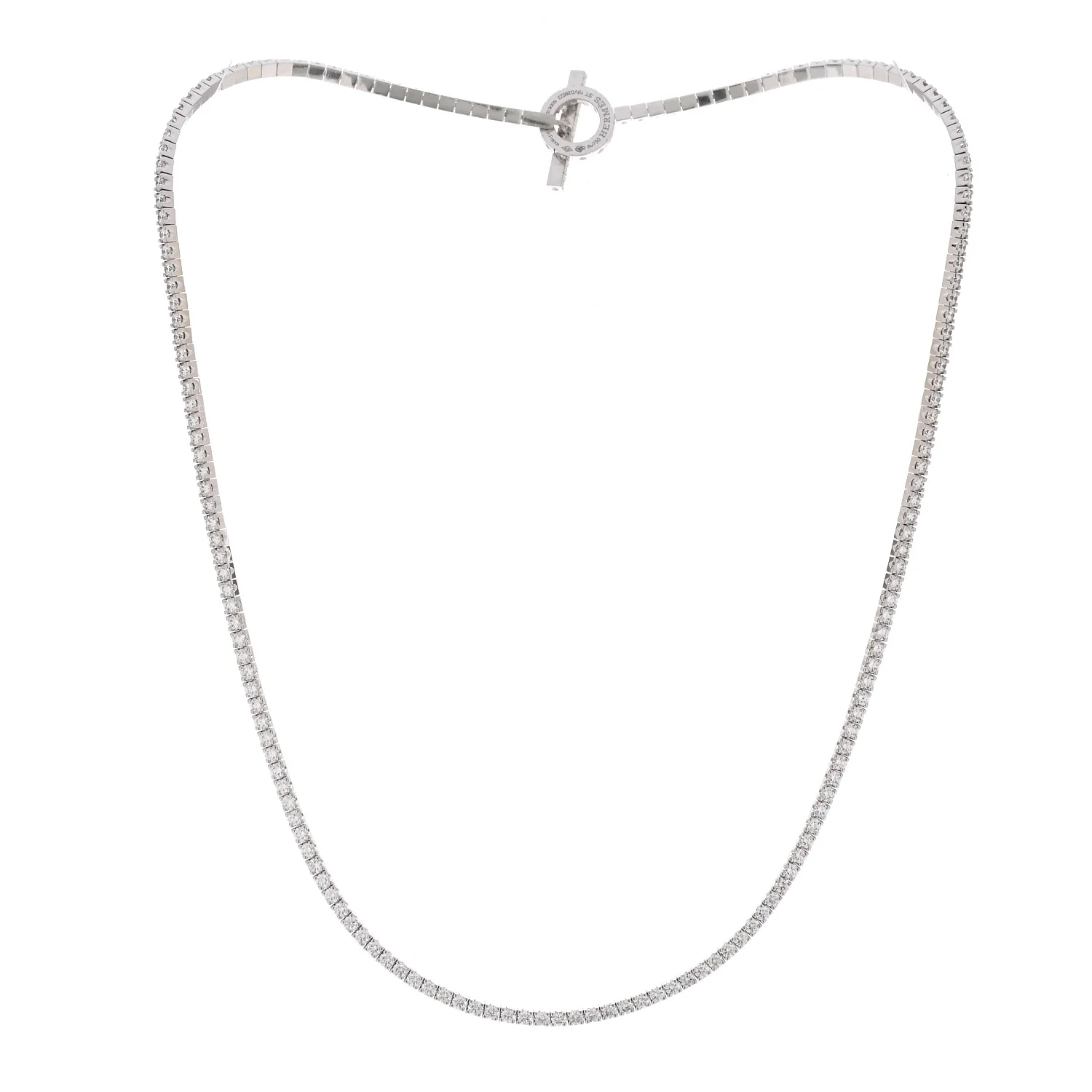 18K White Gold Diamond Finesse Link Necklace - Image 3
