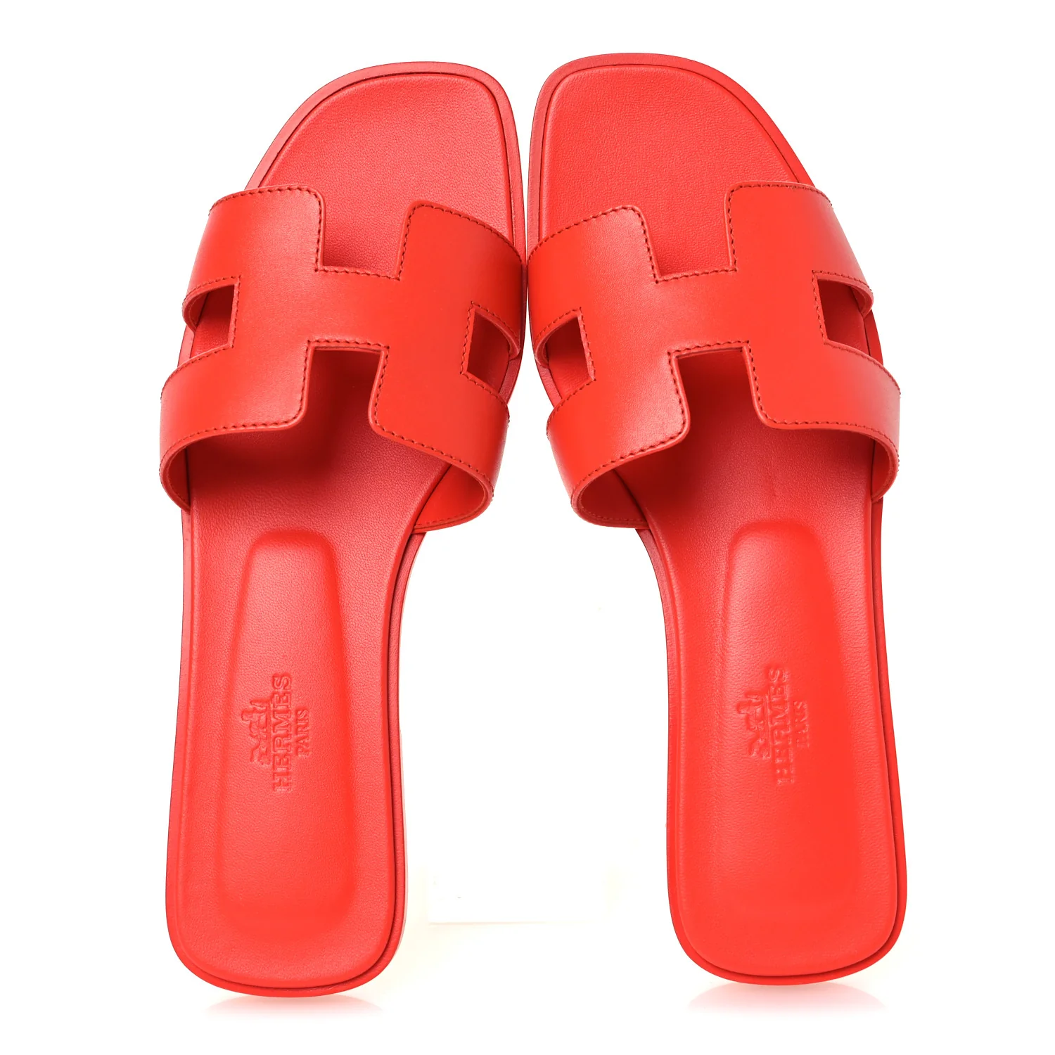 Box Calfskin Oran Sandals 37.5 Rose Vermillon - Image 2