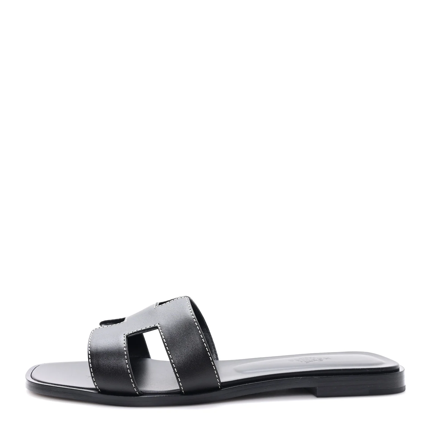 Box Calfskin Oran Sandals 38 Black
