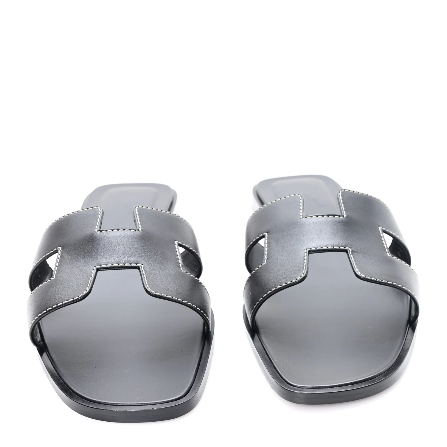 Box Calfskin Oran Sandals 38 Black - Image 3