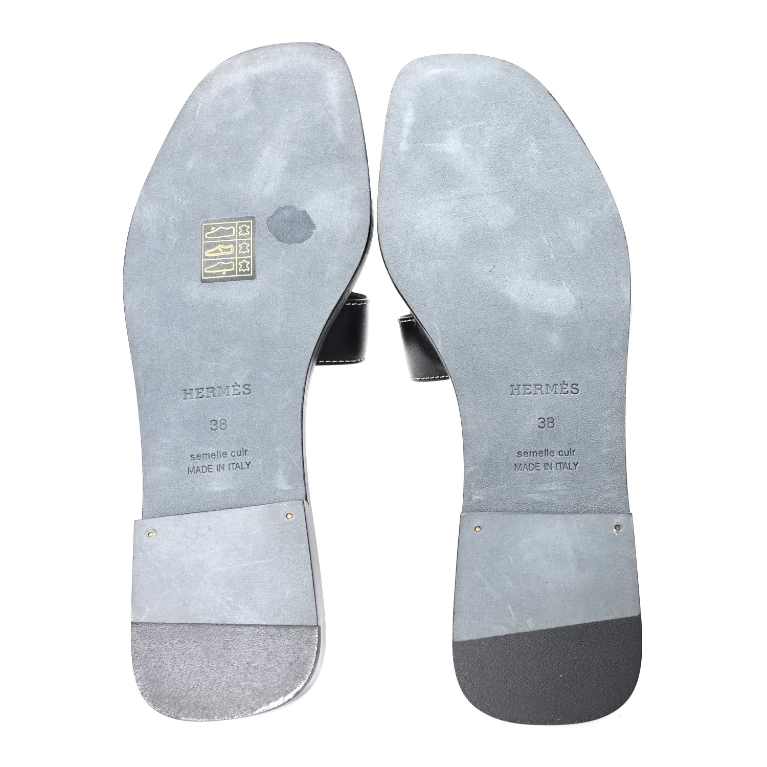 Box Calfskin Oran Sandals 38 Black - Image 6