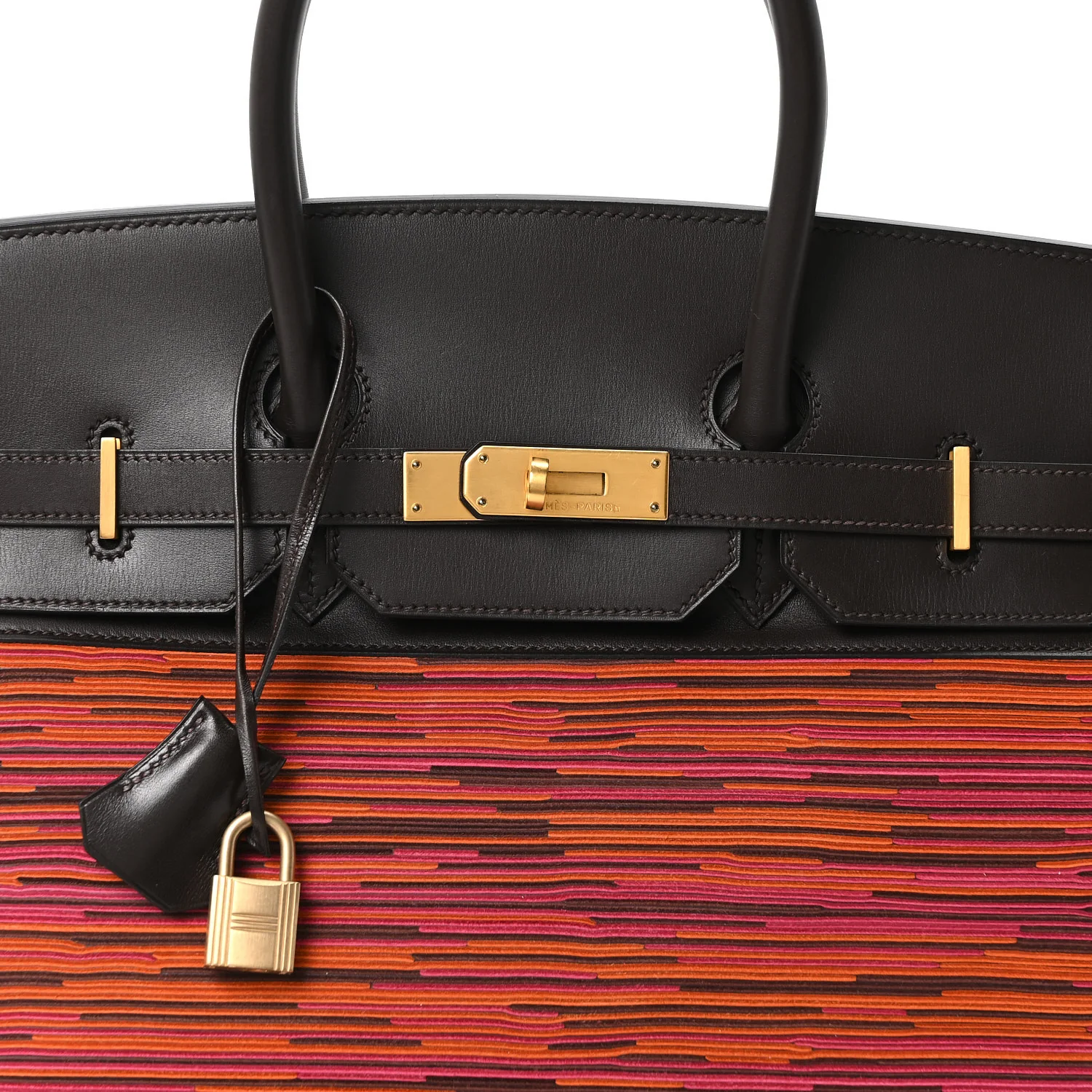 Box Vibrato Birkin 35 Havane Orange Fuchsia - Image 8