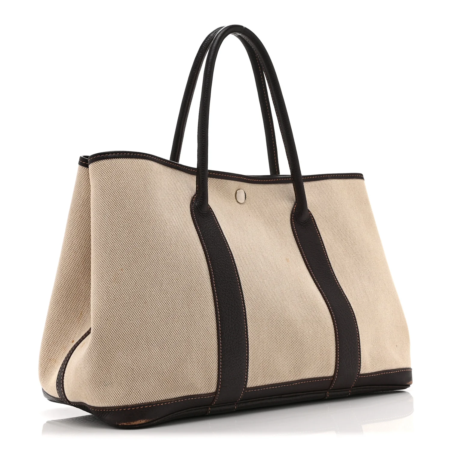 Buffle Skipper Toile Garden Party 36 MM Tote Marron Fonce - Image 3