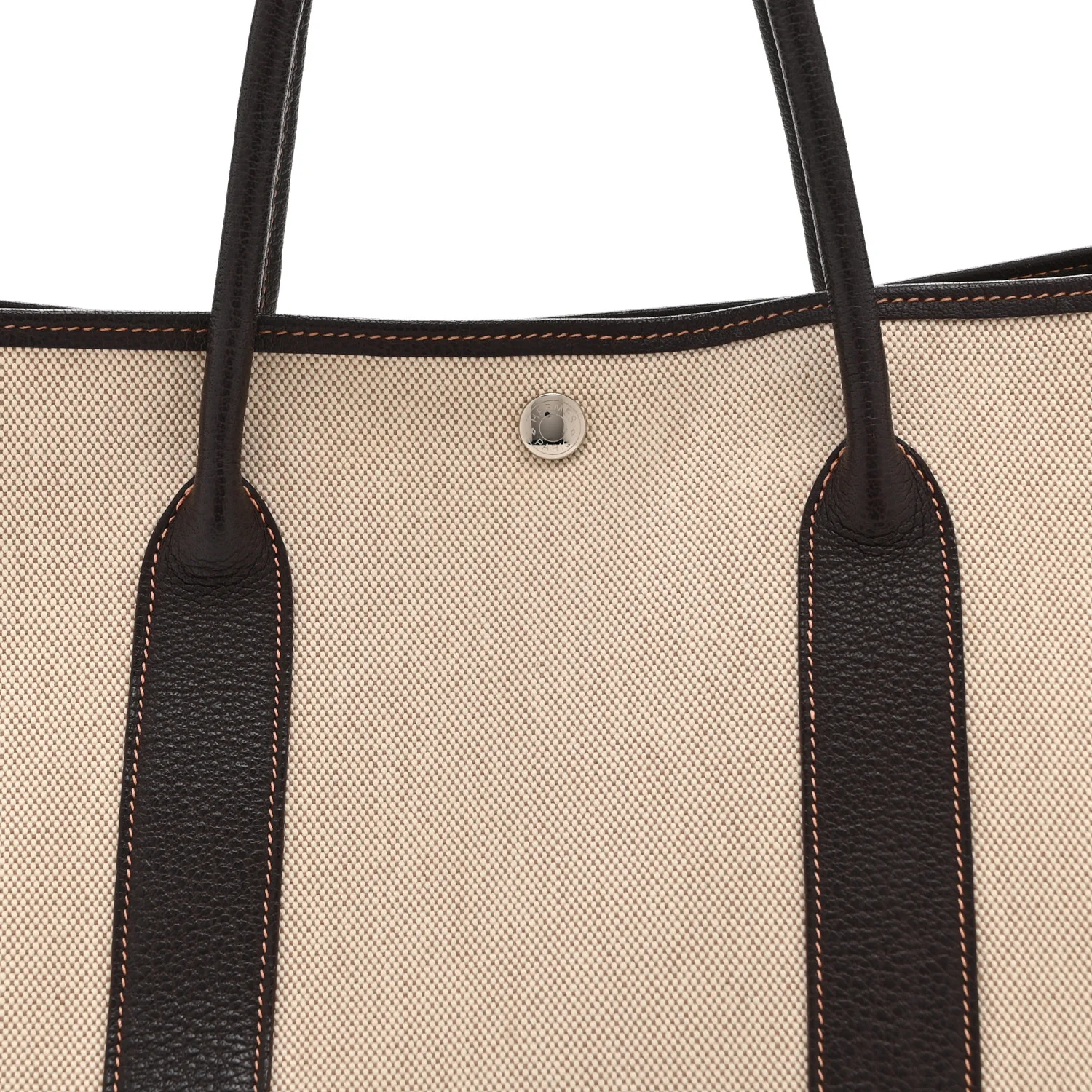 Buffle Skipper Toile Garden Party 36 MM Tote Marron Fonce - Image 7
