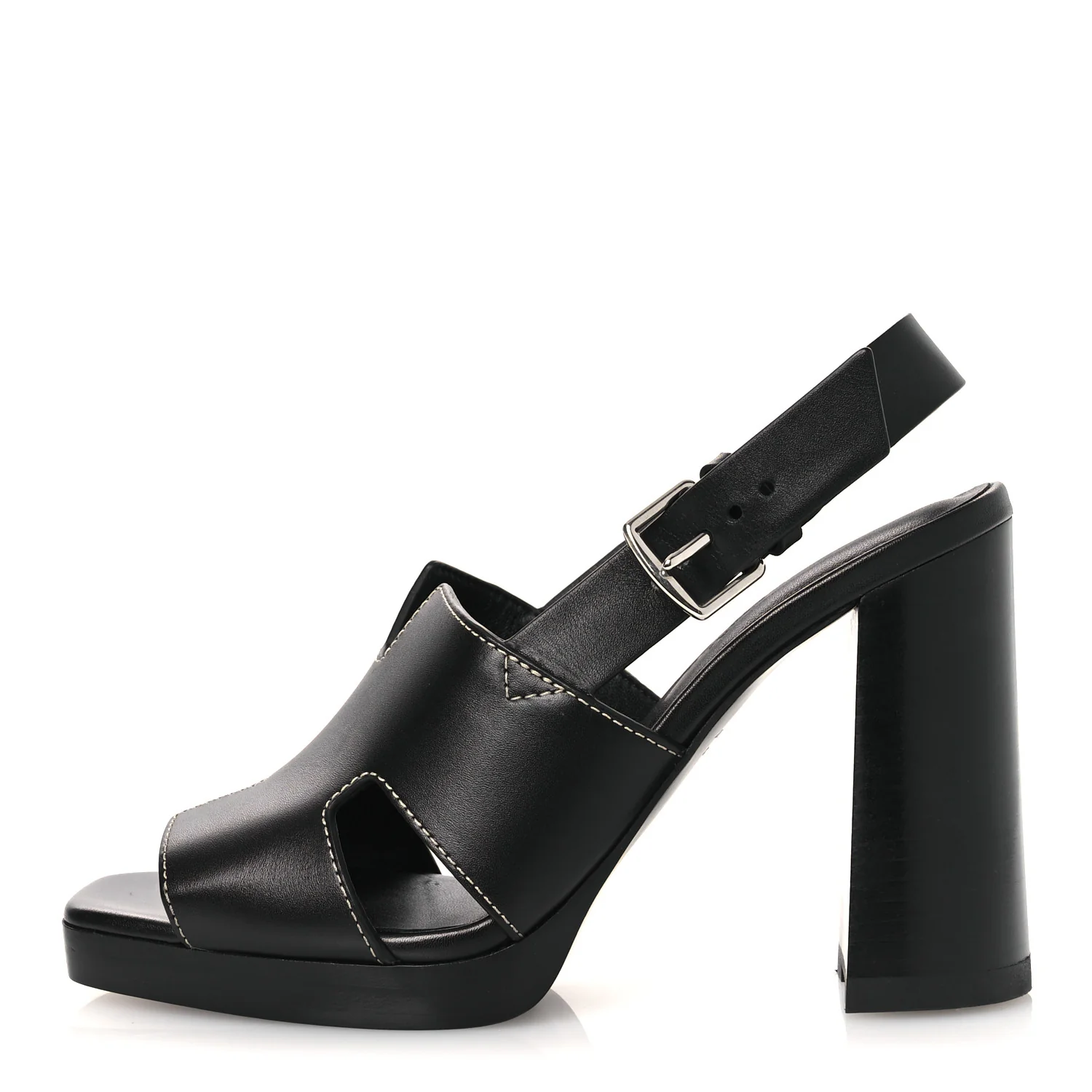 Calfskin Eris 90 Sandals 37 Black