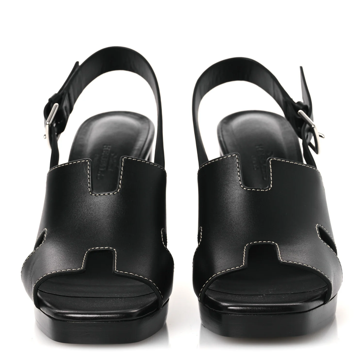 Calfskin Eris 90 Sandals 37 Black - Image 3