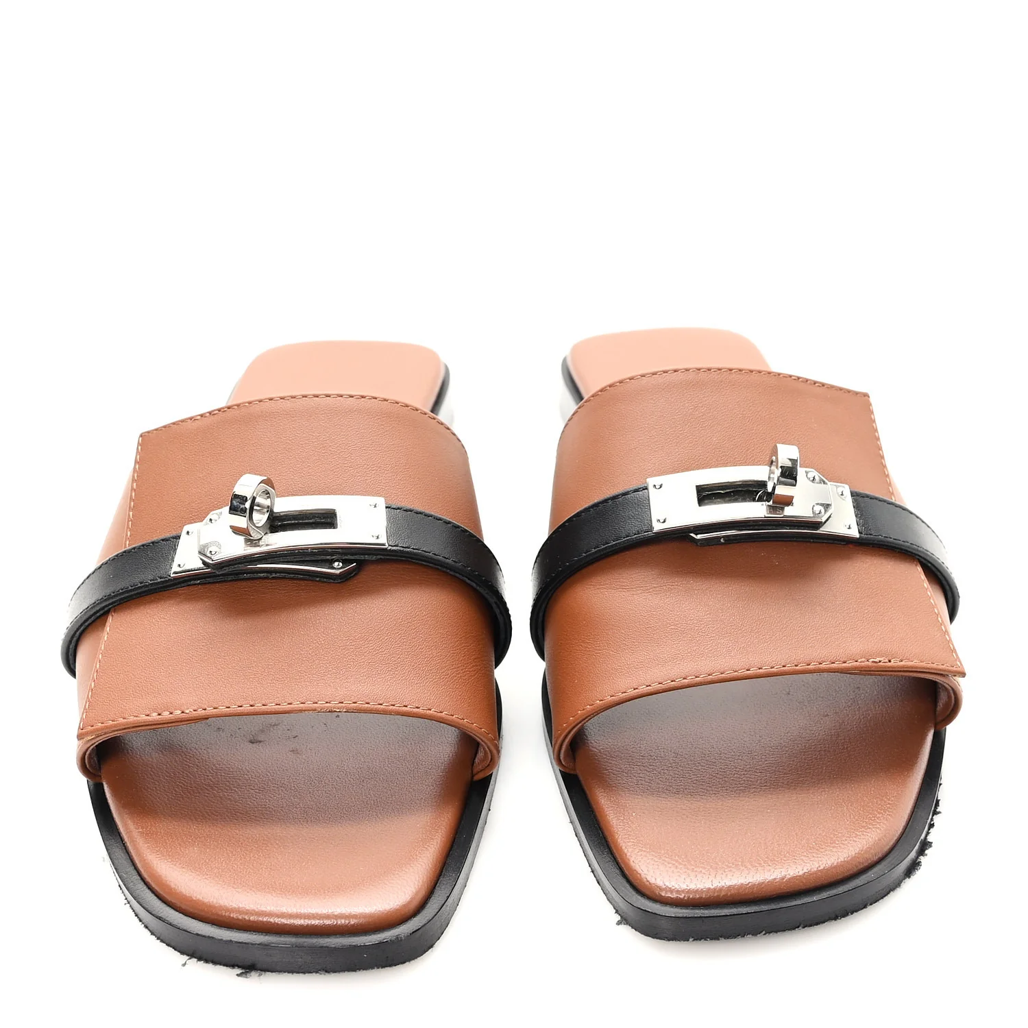 Calfskin Giulia Sandals 36 Naturel Black - Image 3
