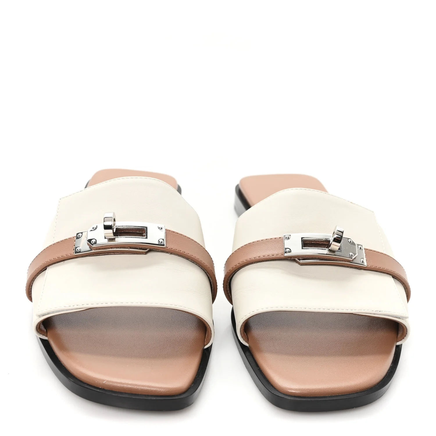 Calfskin Giulia Sandals 37 Beige Glaise - Image 3