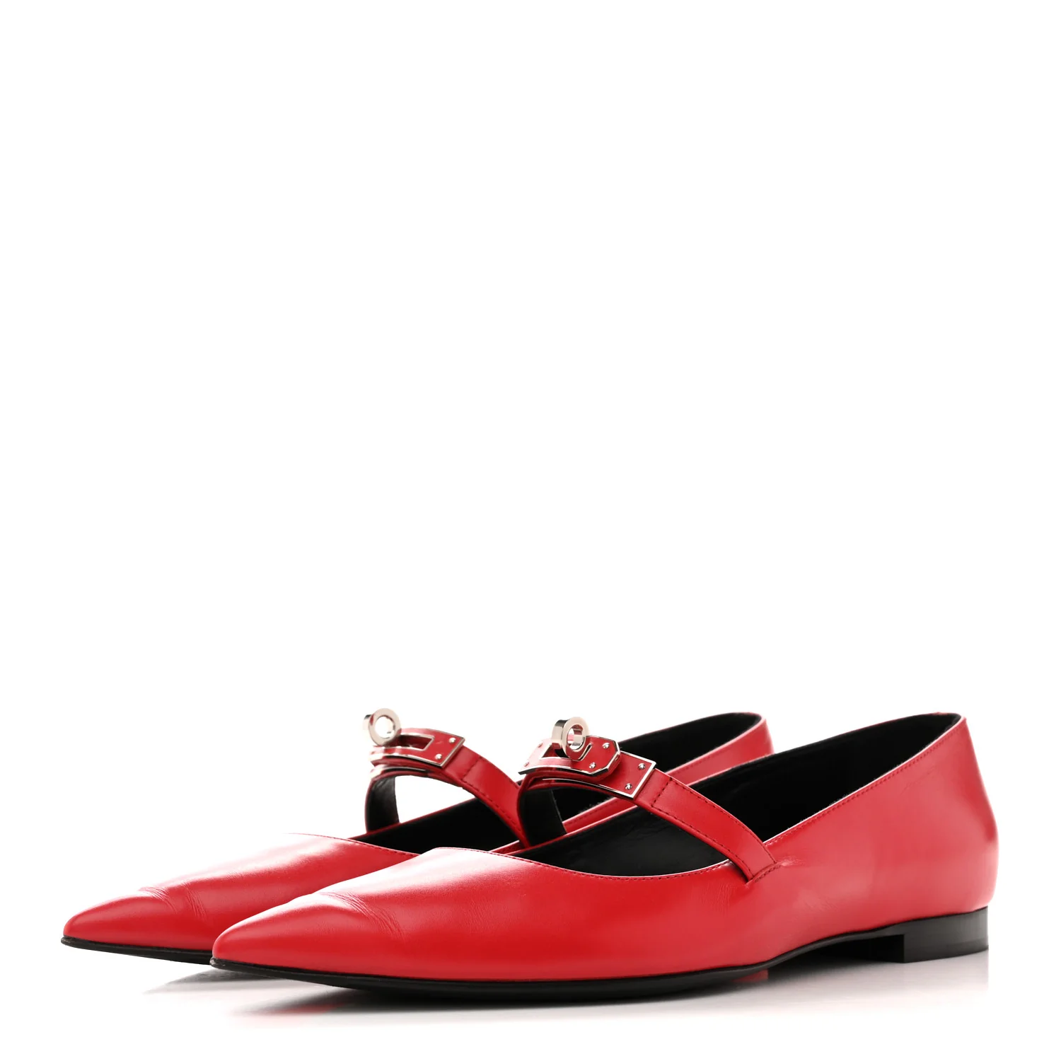 Calfskin Kelly Ballet Flats 36.5 Rouge Vif - Image 4