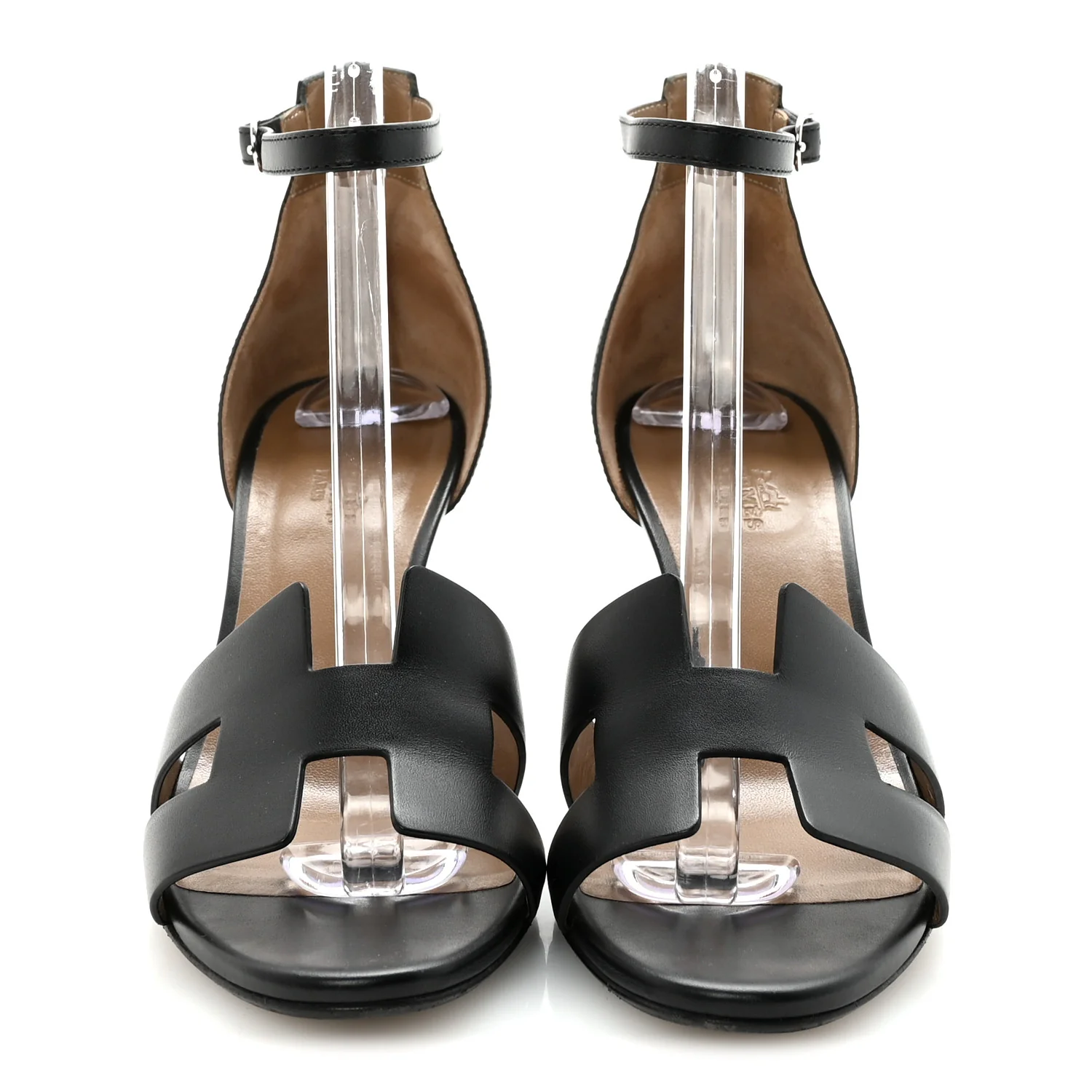 Calfskin Legend Wedge Sandals 39.5 Black - Image 3