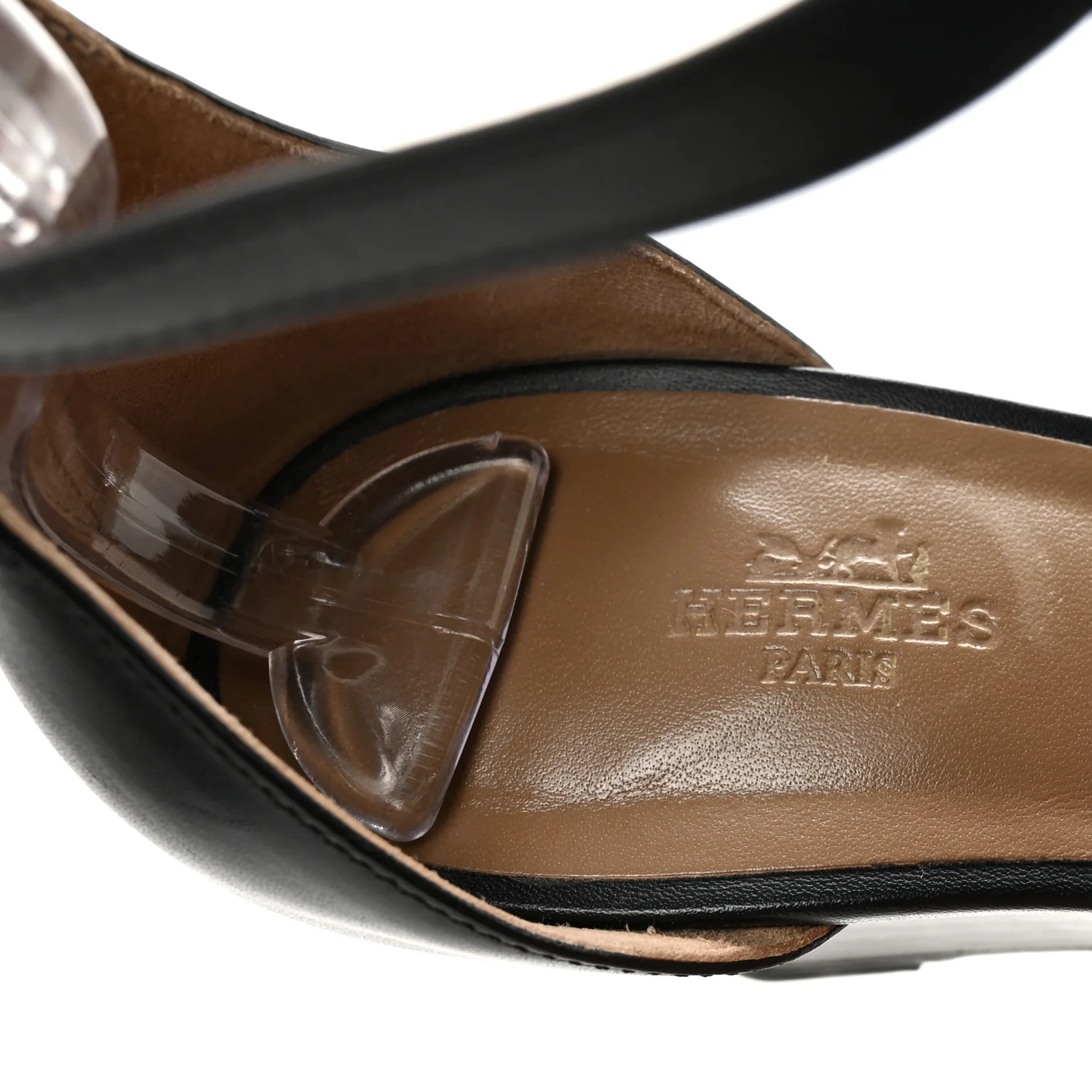Calfskin Legend Wedge Sandals 39.5 Black - Image 8