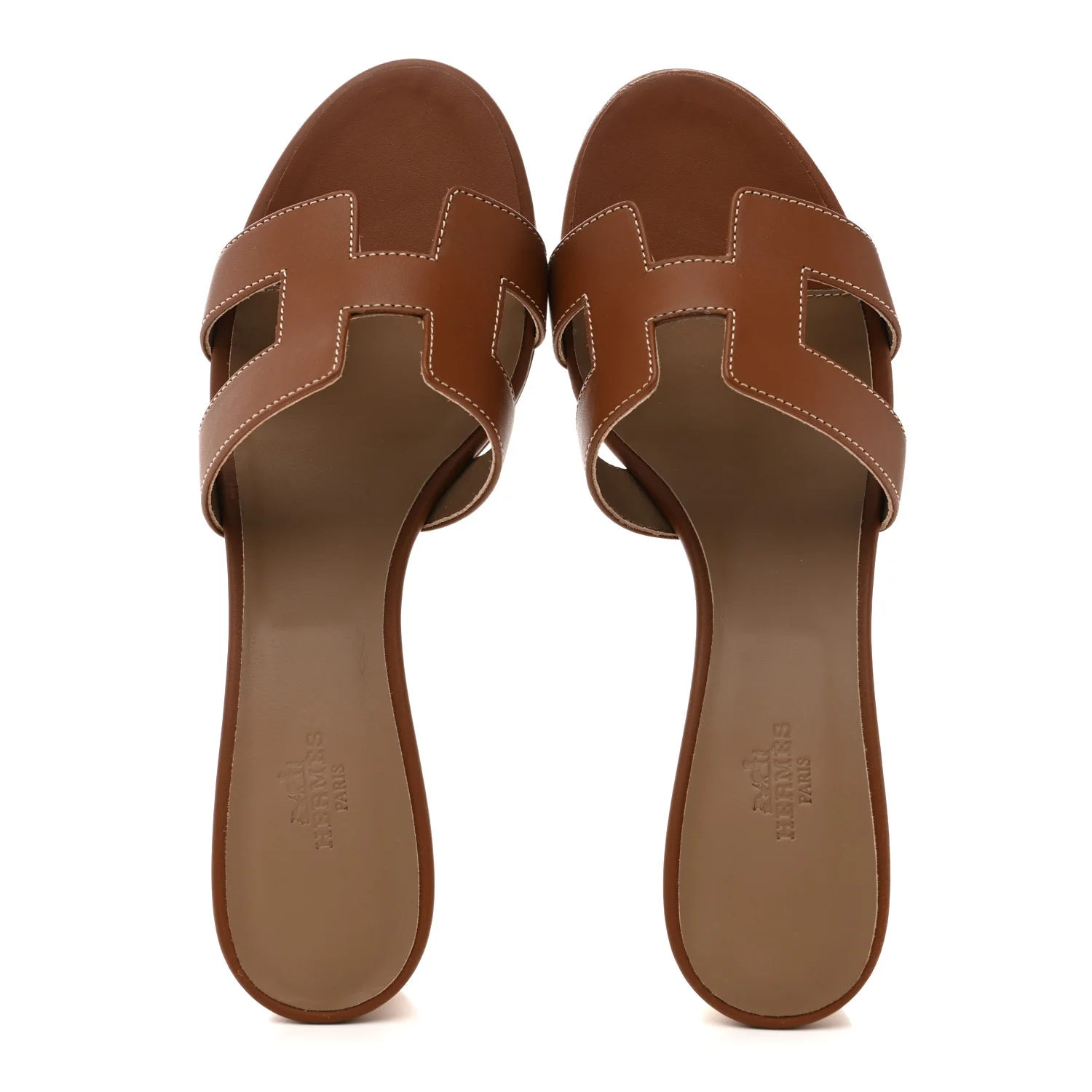 Calfskin Oasis Sandals 40 Gold - Image 2