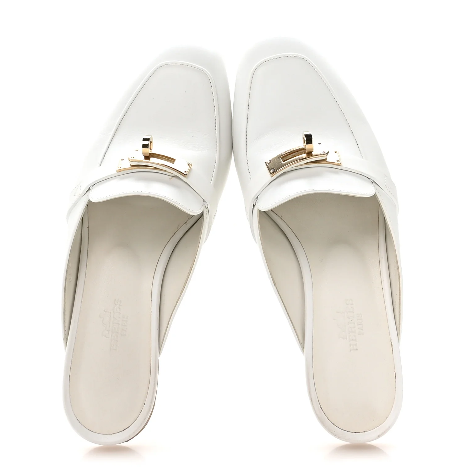 Calfskin Oz Mules 36 White - Image 2