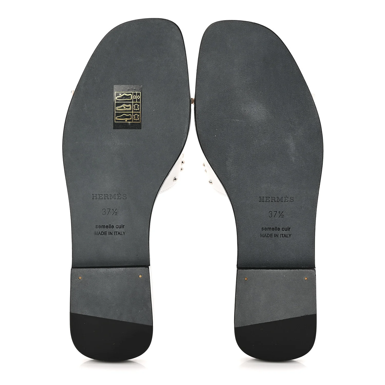 Calfskin Studded Oran Sandals 37.5 White - Image 6
