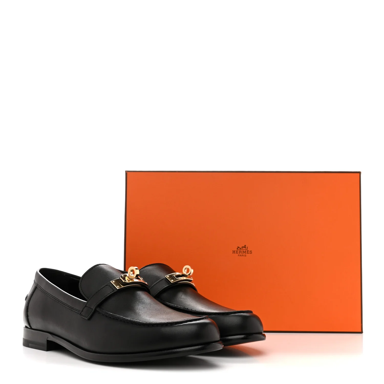 Calfskin Womens Destin Loafers 38.5 Black - Image 10