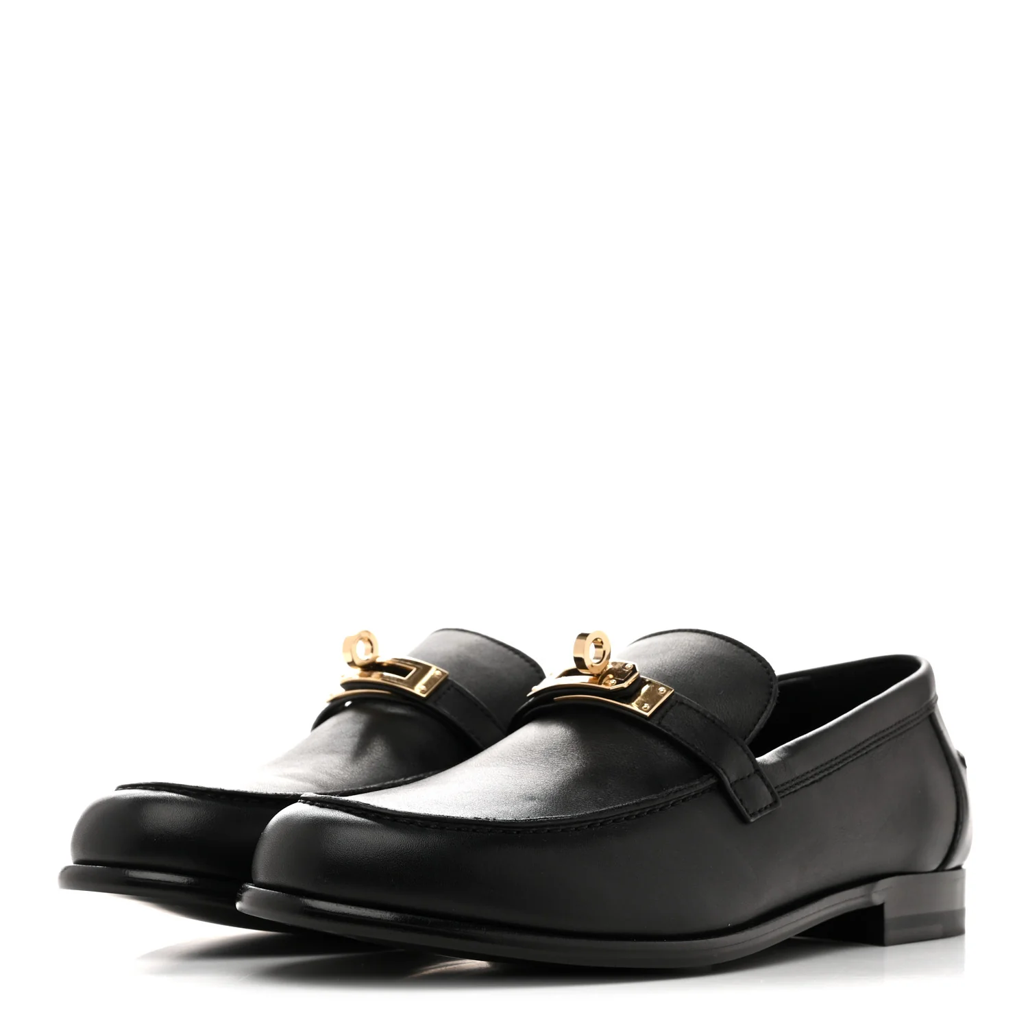 Calfskin Womens Destin Loafers 38.5 Black - Image 4
