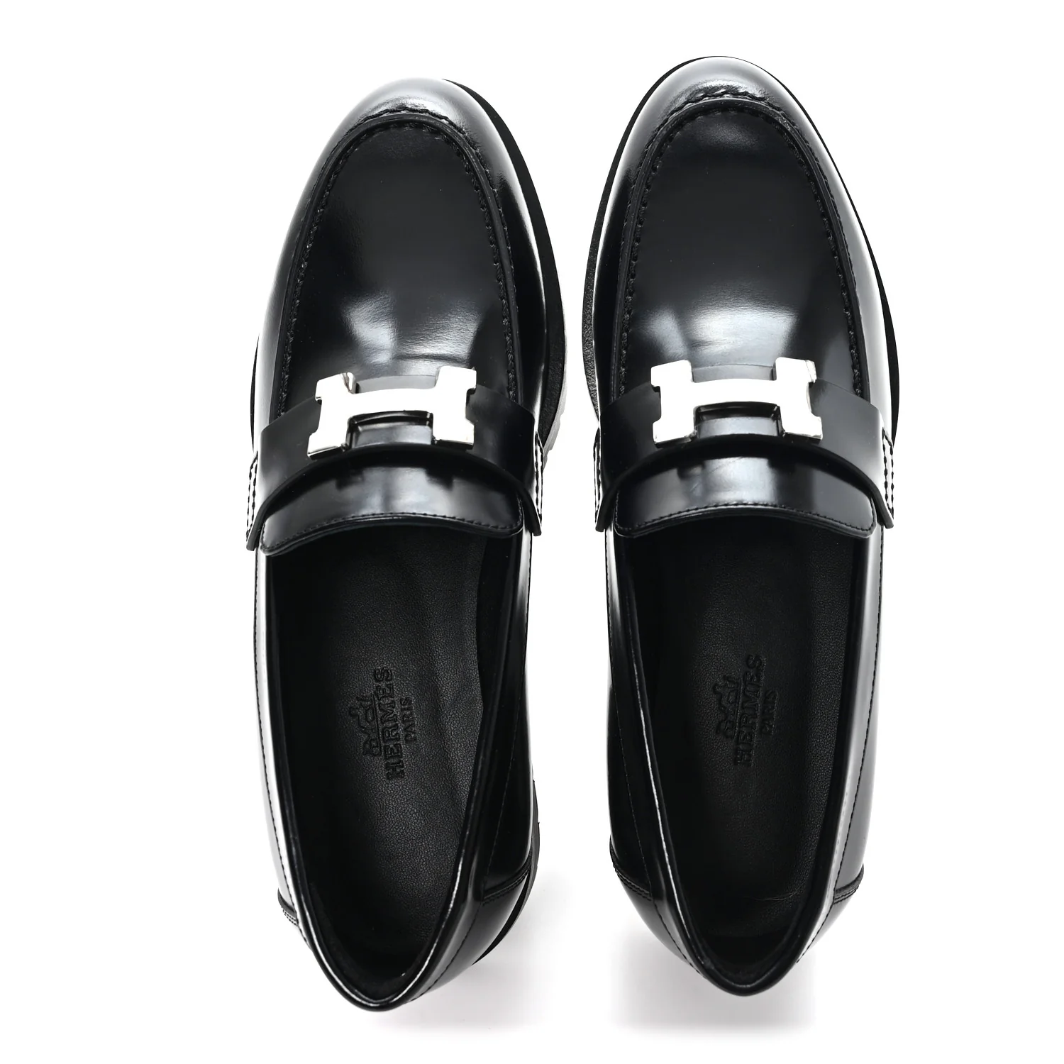 Calfskin Womens Faubourg Loafers 35 Black - Image 2