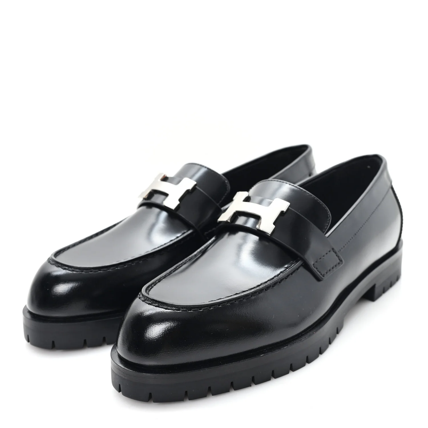 Calfskin Womens Faubourg Loafers 35 Black - Image 4