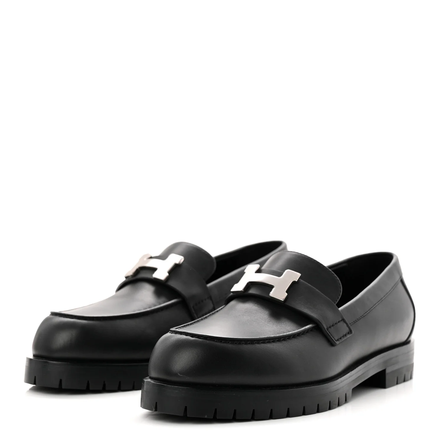 Calfskin Womens Faubourg Loafers 36 Black - Image 4