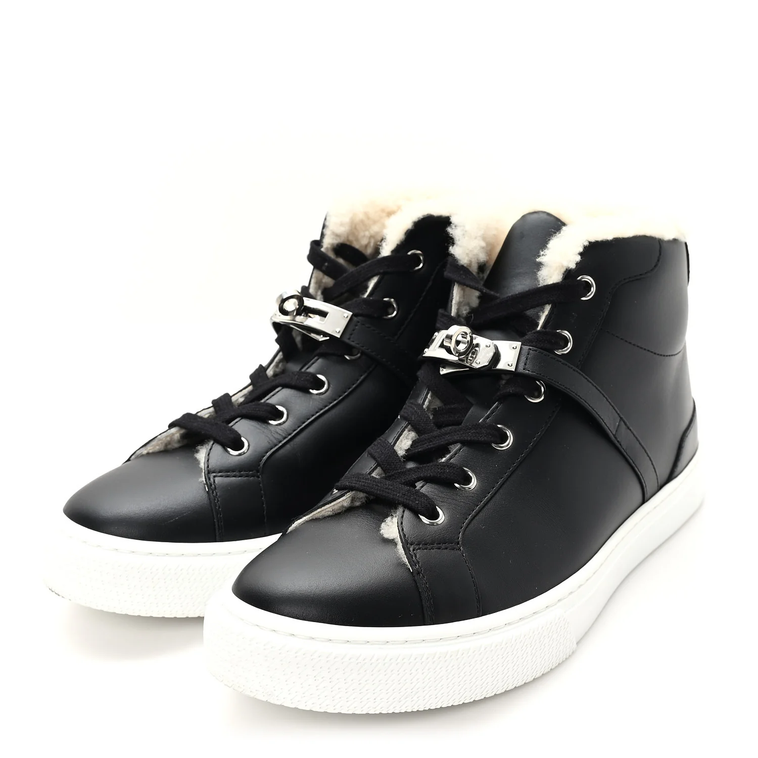 Calfskin Woolskin Daydream Sneakers 39 Black Ecru - Image 4