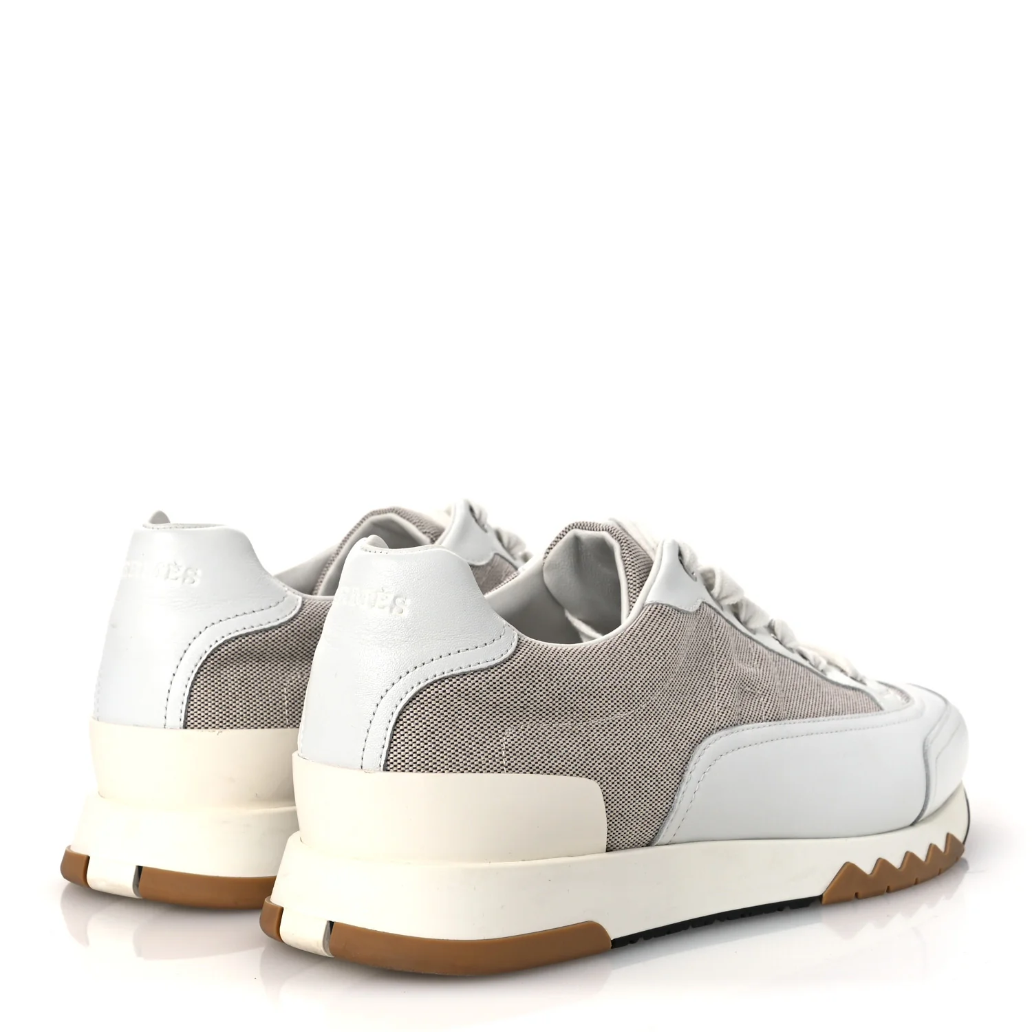 Canvas Calfskin Mens Trail Sneakers 41.5 Prunoir White - Image 5
