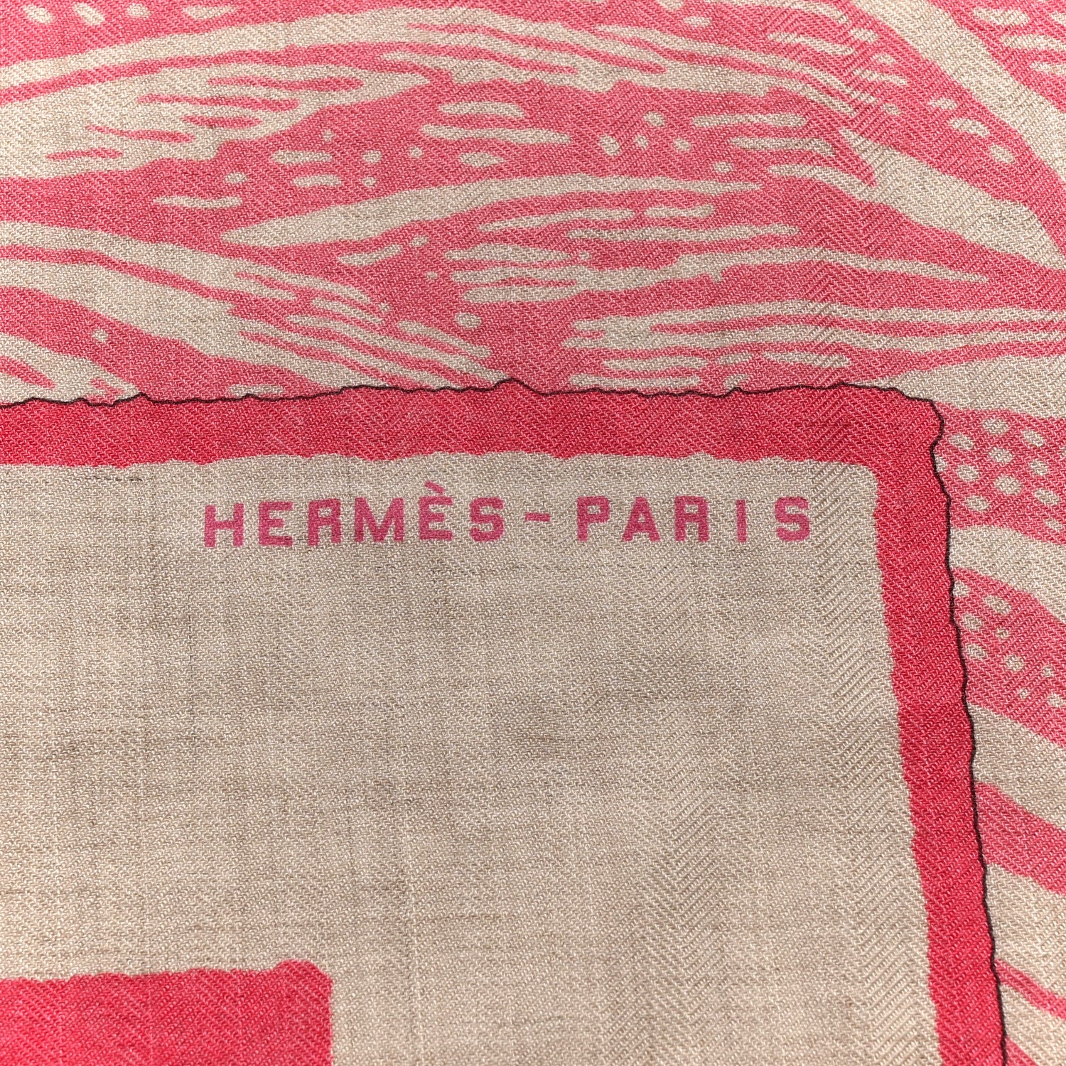 Cashmere Silk Cavalier En Formes Shawl 140 Naturel Rose Bonbon Bleu - Image 2