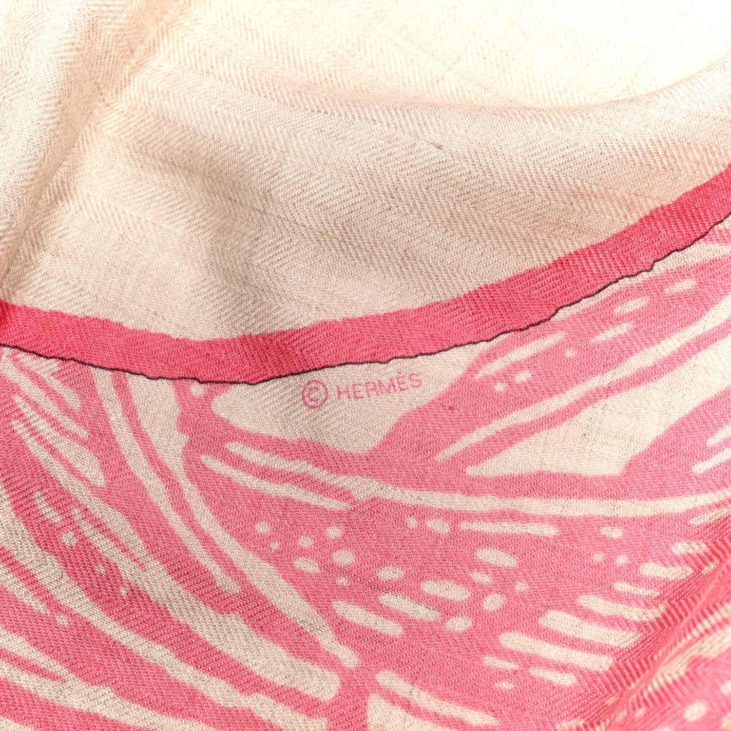 Cashmere Silk Cavalier En Formes Shawl 140 Naturel Rose Bonbon Bleu - Image 5