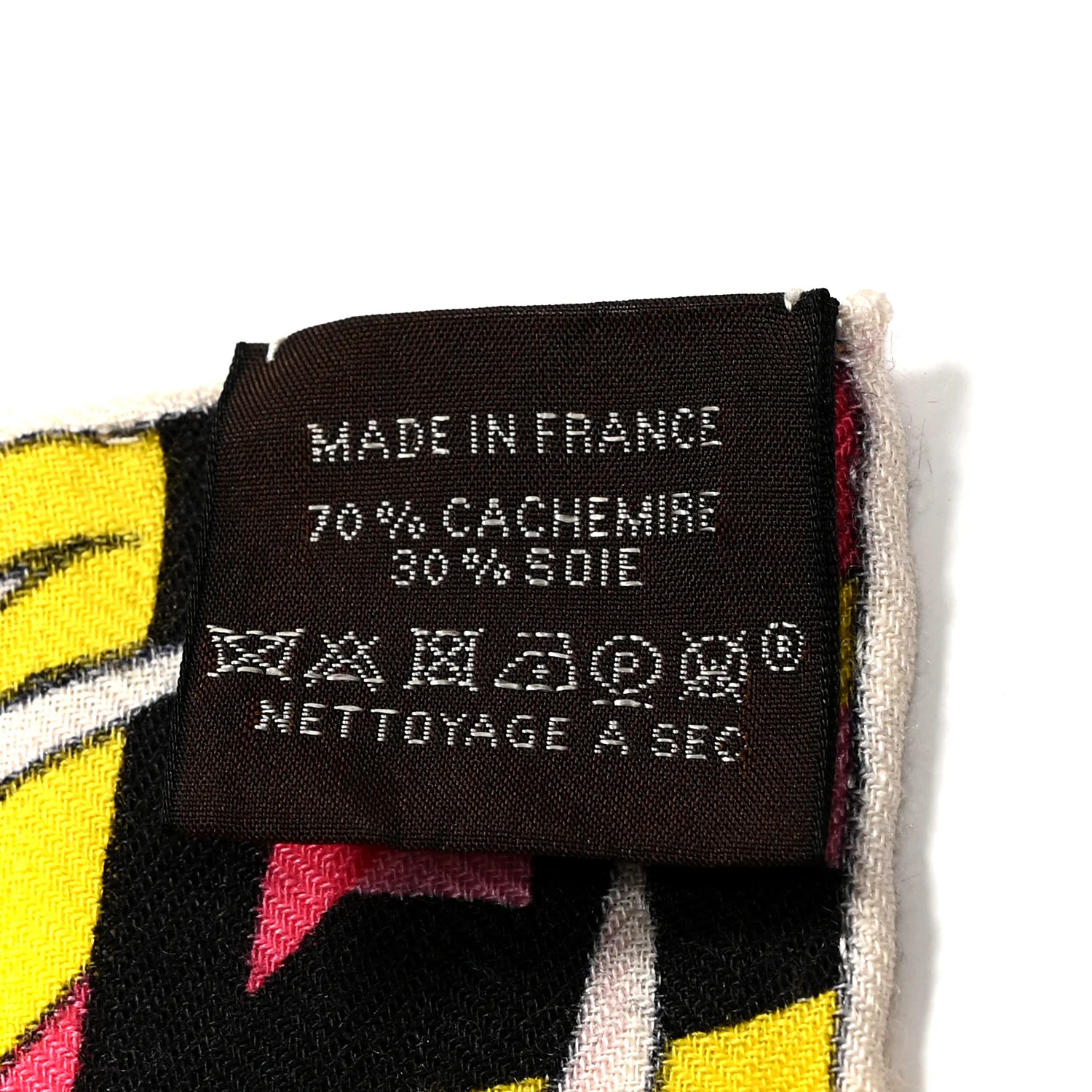 Cashmere Silk Kawa Ora Shawl 140 Fuchsia Marron Jaune - Image 3