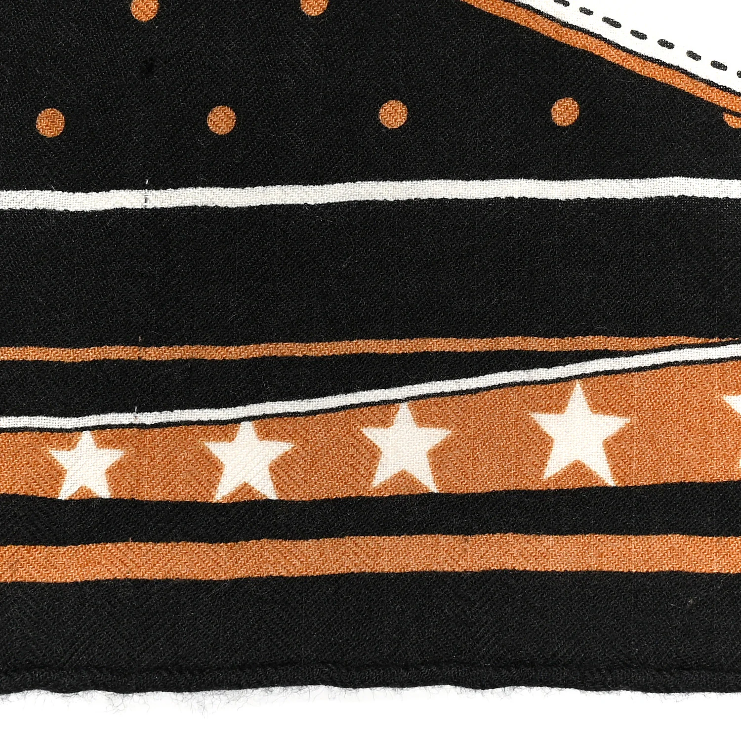 Cashmere Silk La Promenade du Matin Bandana Shawl 140 Black Noisette Gold - Image 5