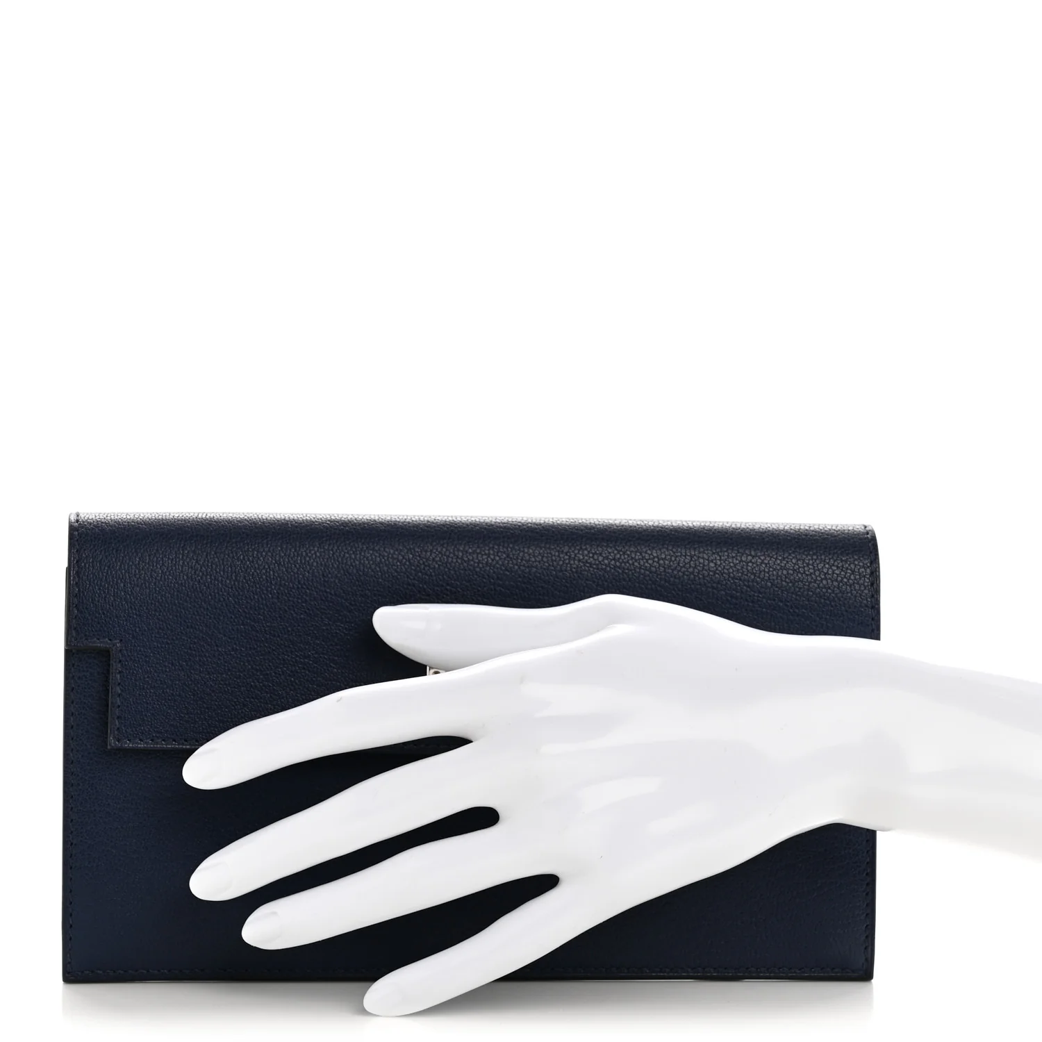 Chevre Chamkila Kelly Pocket Long Wallet Bleu Indigo - Image 2