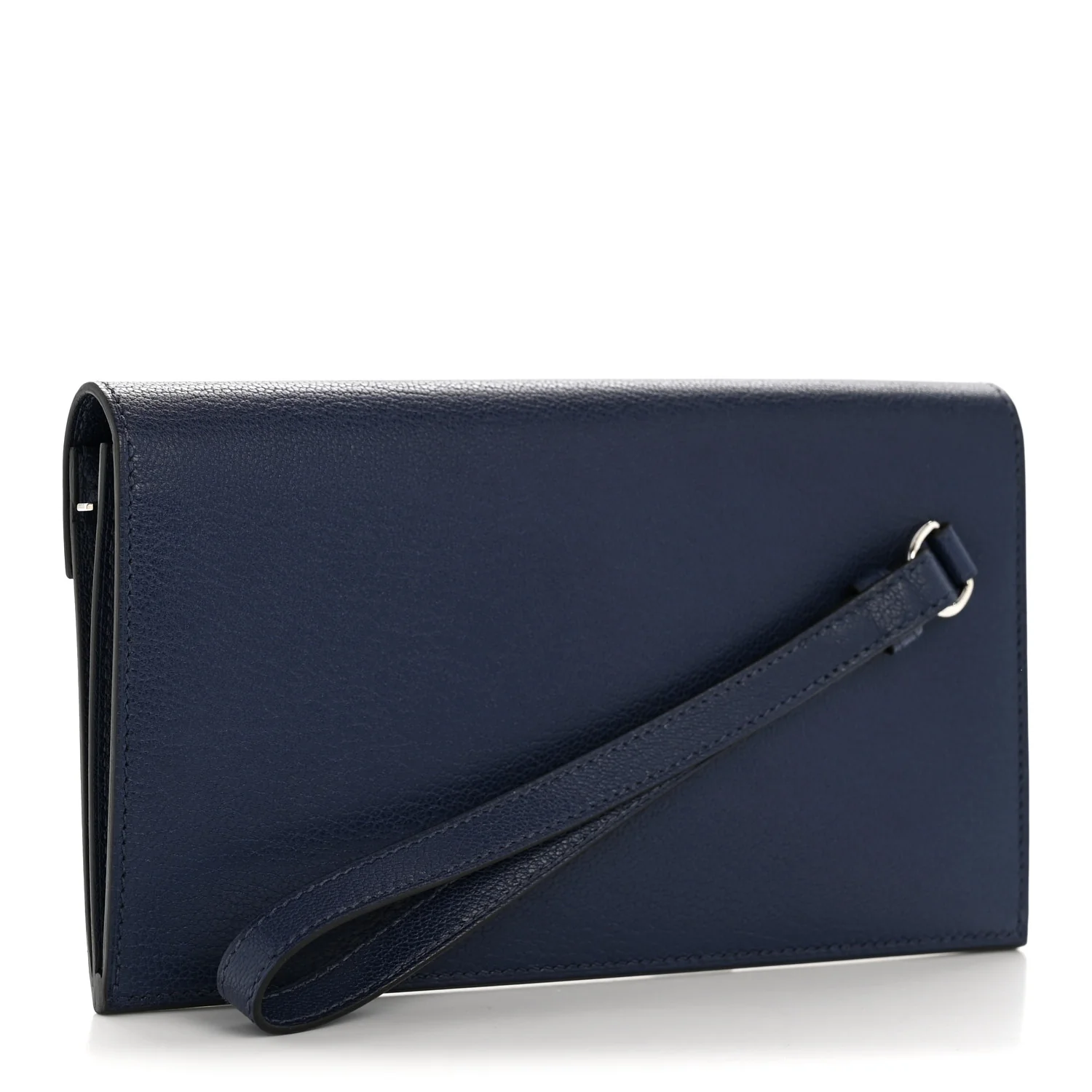 Chevre Chamkila Kelly Pocket Long Wallet Bleu Indigo - Image 3