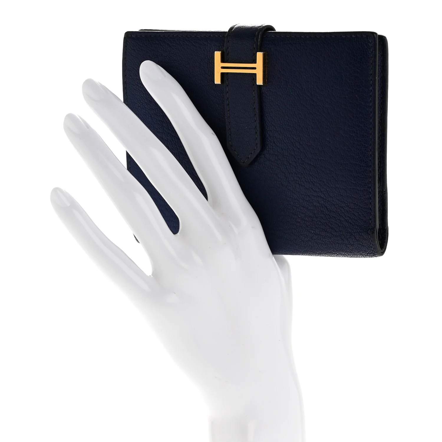 Chevre Mysore Bearn Compact Wallet Bleu Encre - Image 2