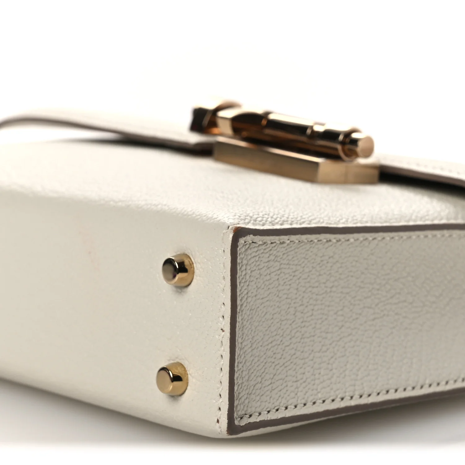 Chevre Mysore Mini Verrou Chaine Bag Craie - Image 10
