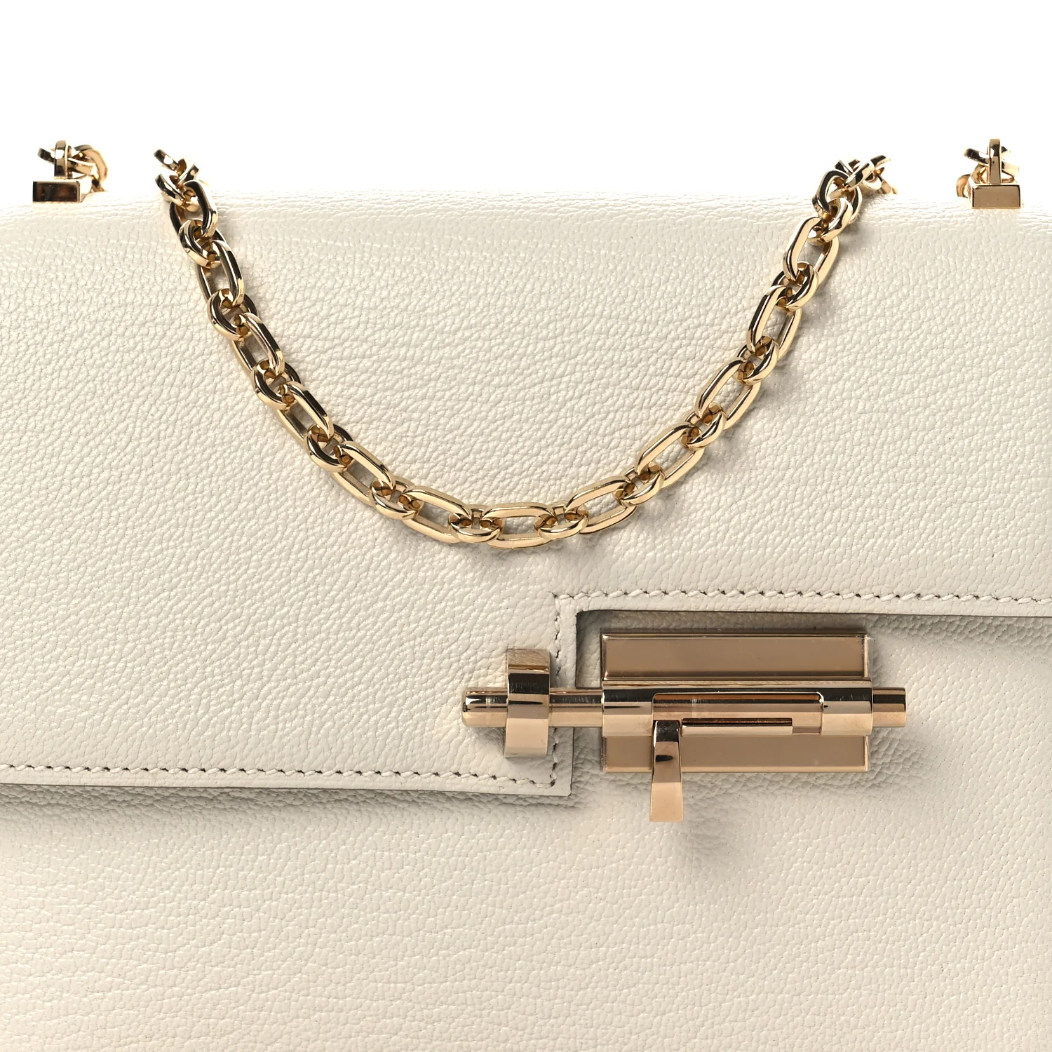 Chevre Mysore Mini Verrou Chaine Bag Craie - Image 8