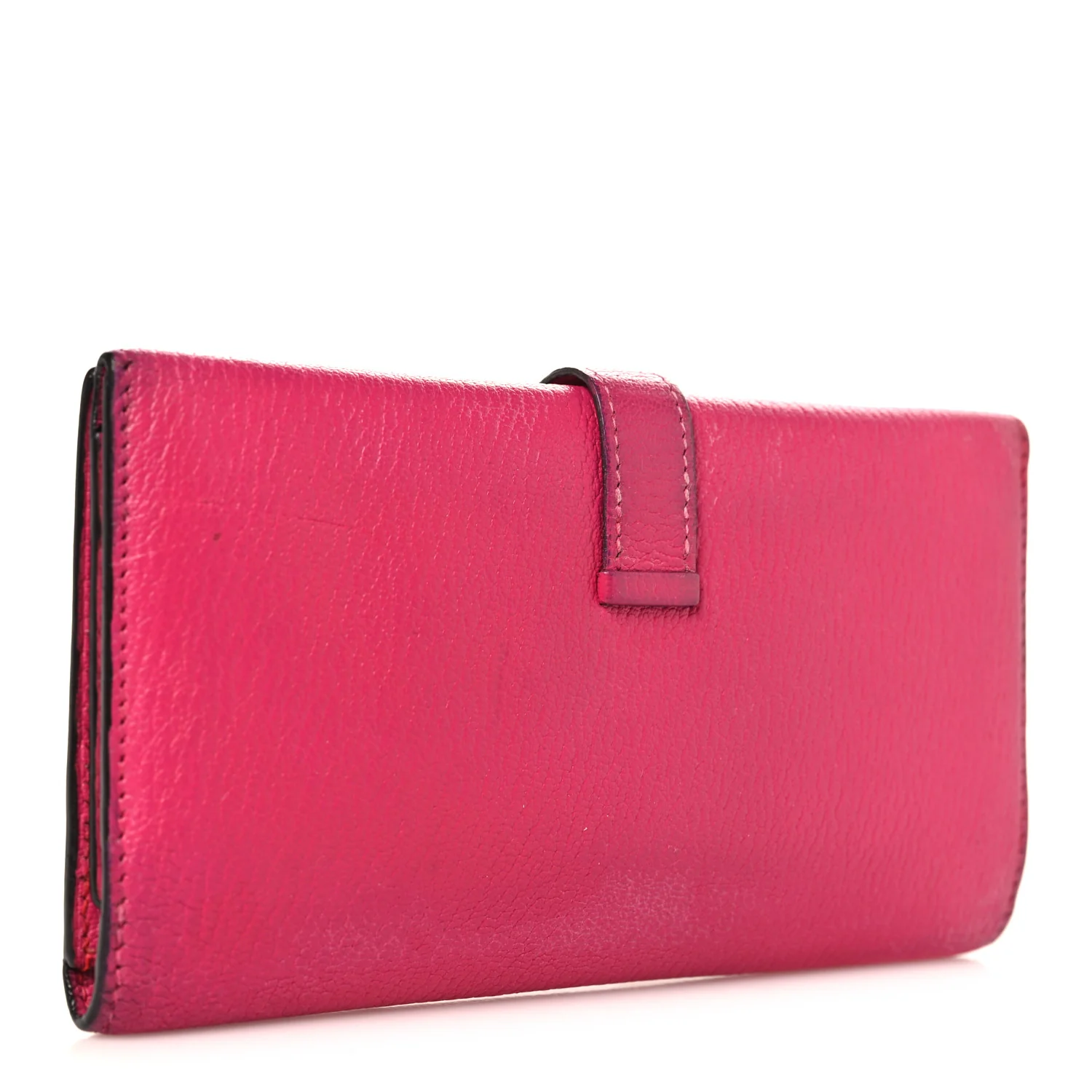 Chevre Mysore Tri-Fold Bearn Wallet Rose Shocking - Image 3