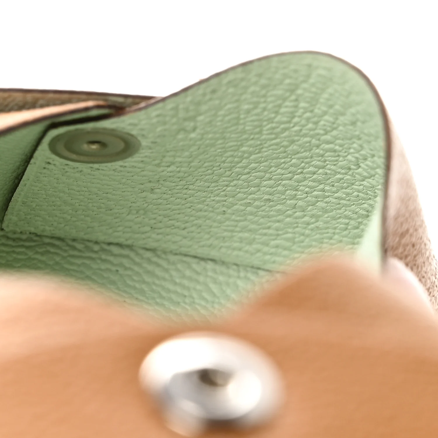 Chevre Mysore Verso Calvi Card Case Caramel Vert Fizz - Image 7