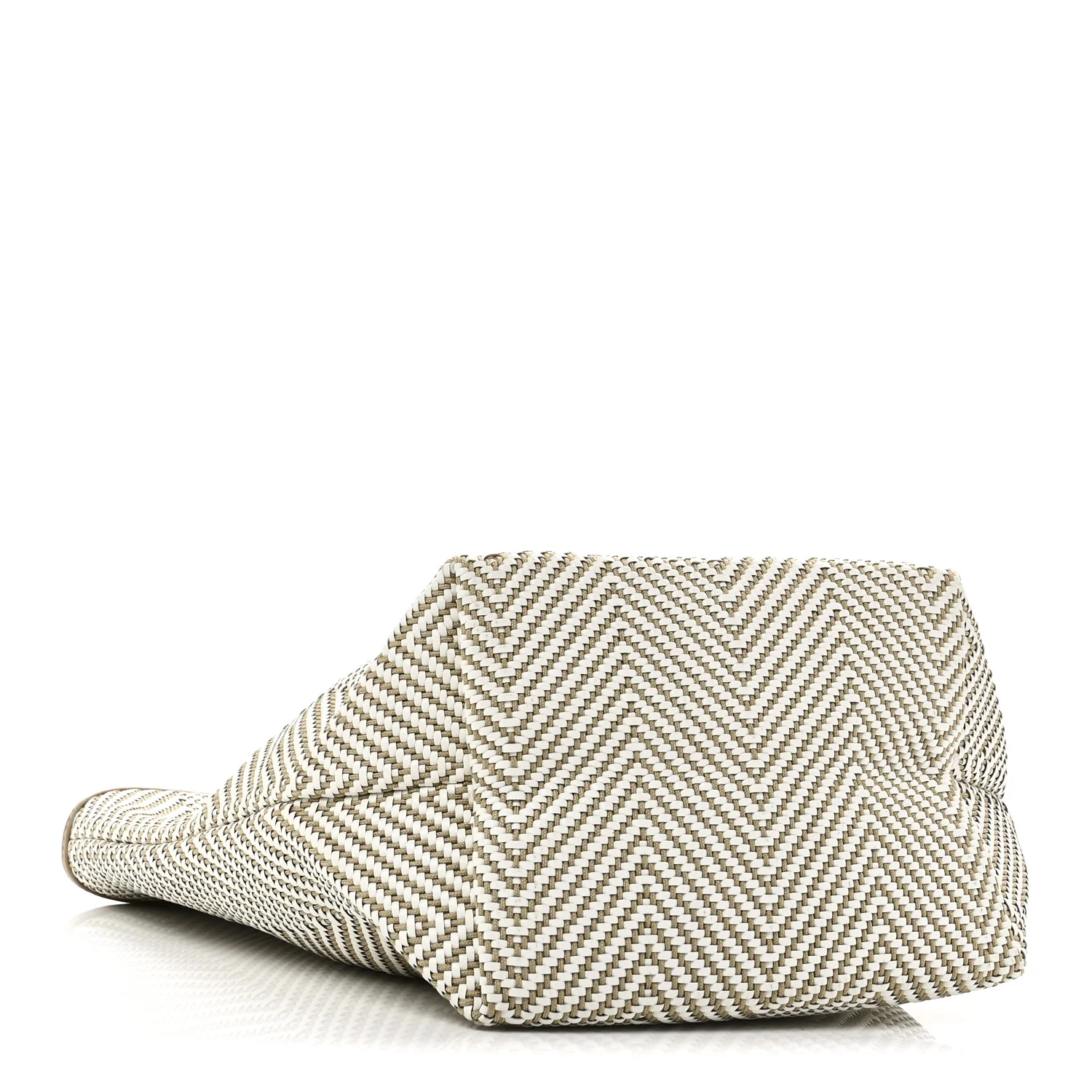 Chevron Herringbone Canvas Chennai PM Tote Etoupe - Image 4