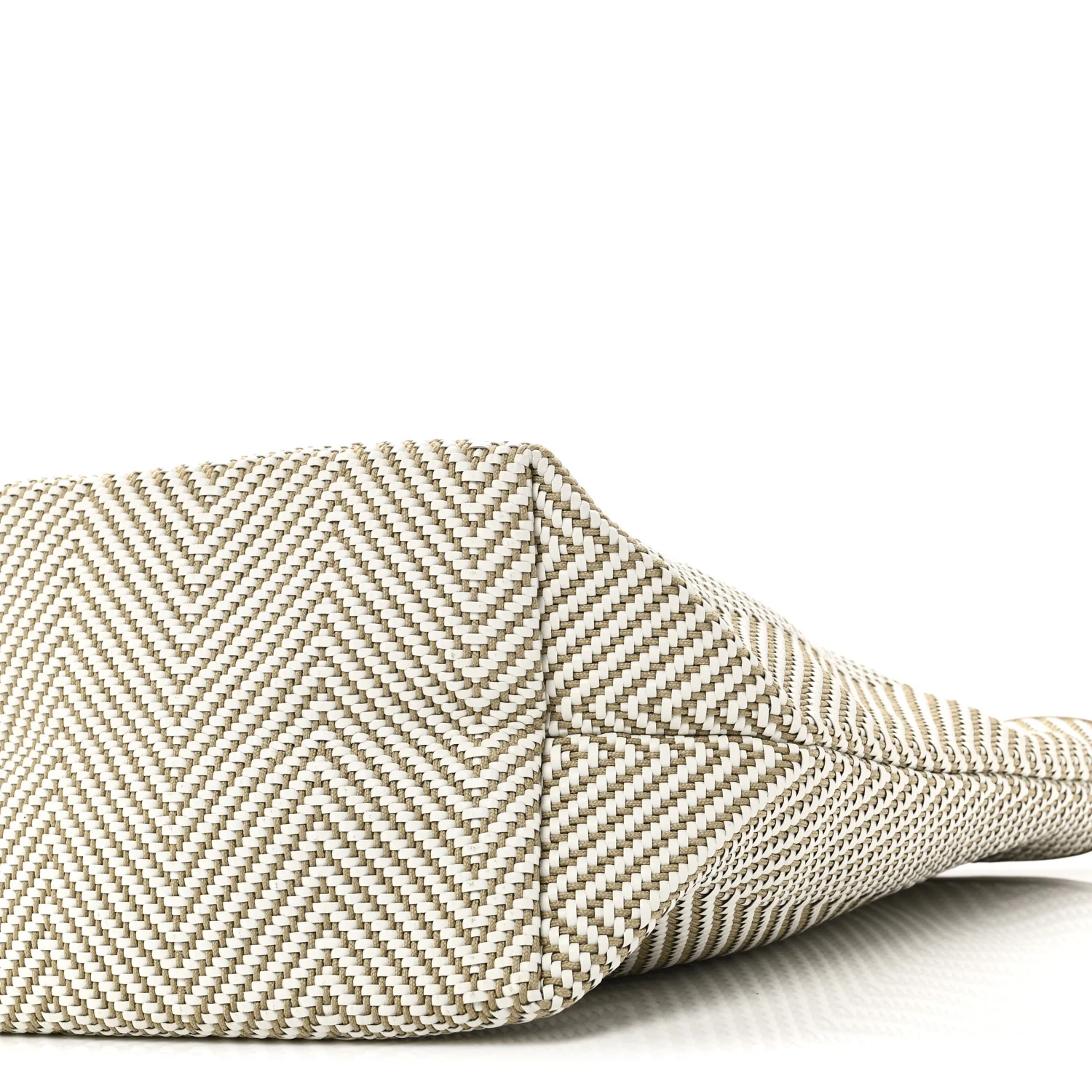 Chevron Herringbone Canvas Chennai PM Tote Etoupe - Image 9
